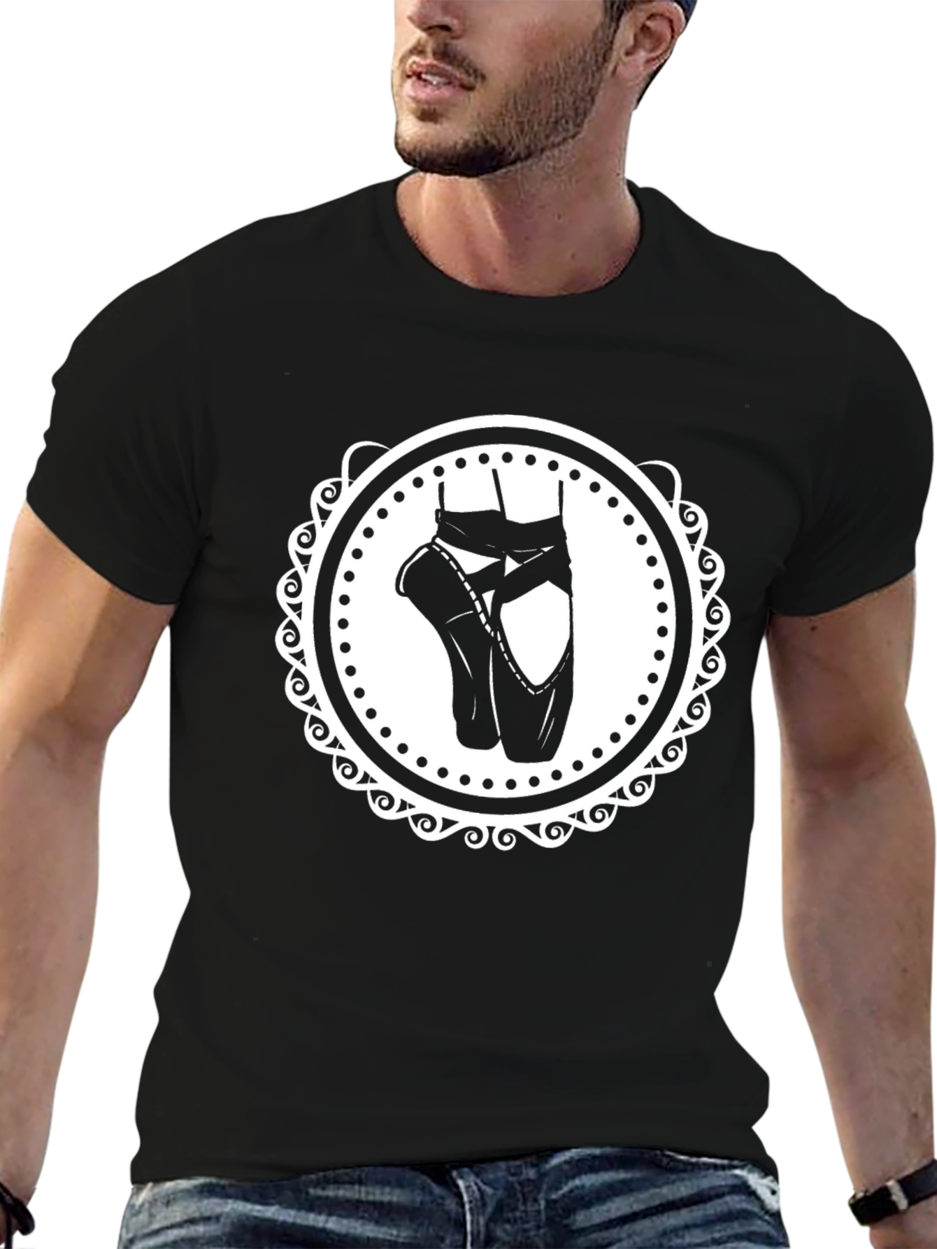 Black Ballet Shoes Graphic Tee - Dance Lover Shirt view 6
