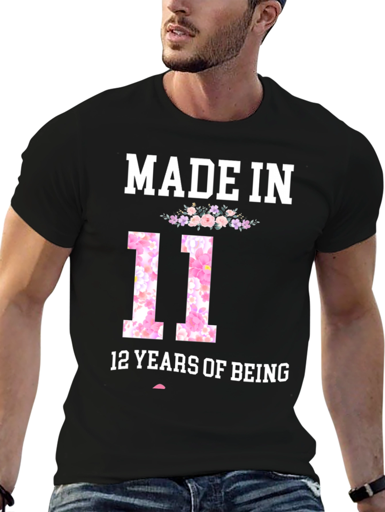 Black Made In 11, 12 Years Of Being T-Shirt view 6