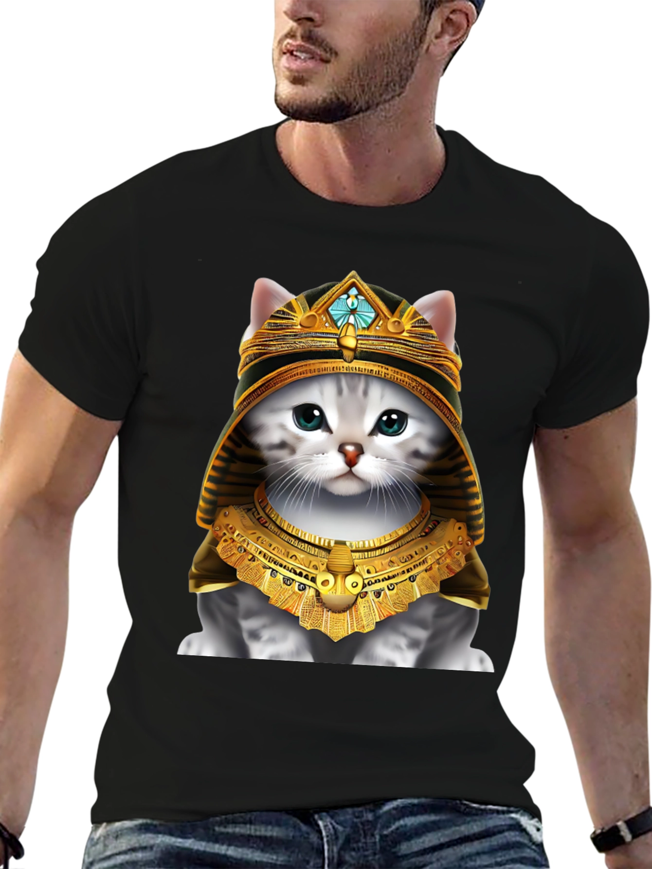 Black Pharaoh Cat T-Shirt view 6