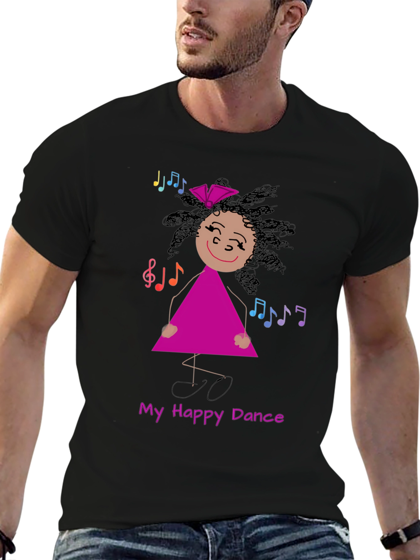Black My Happy Dance T-Shirt view 6