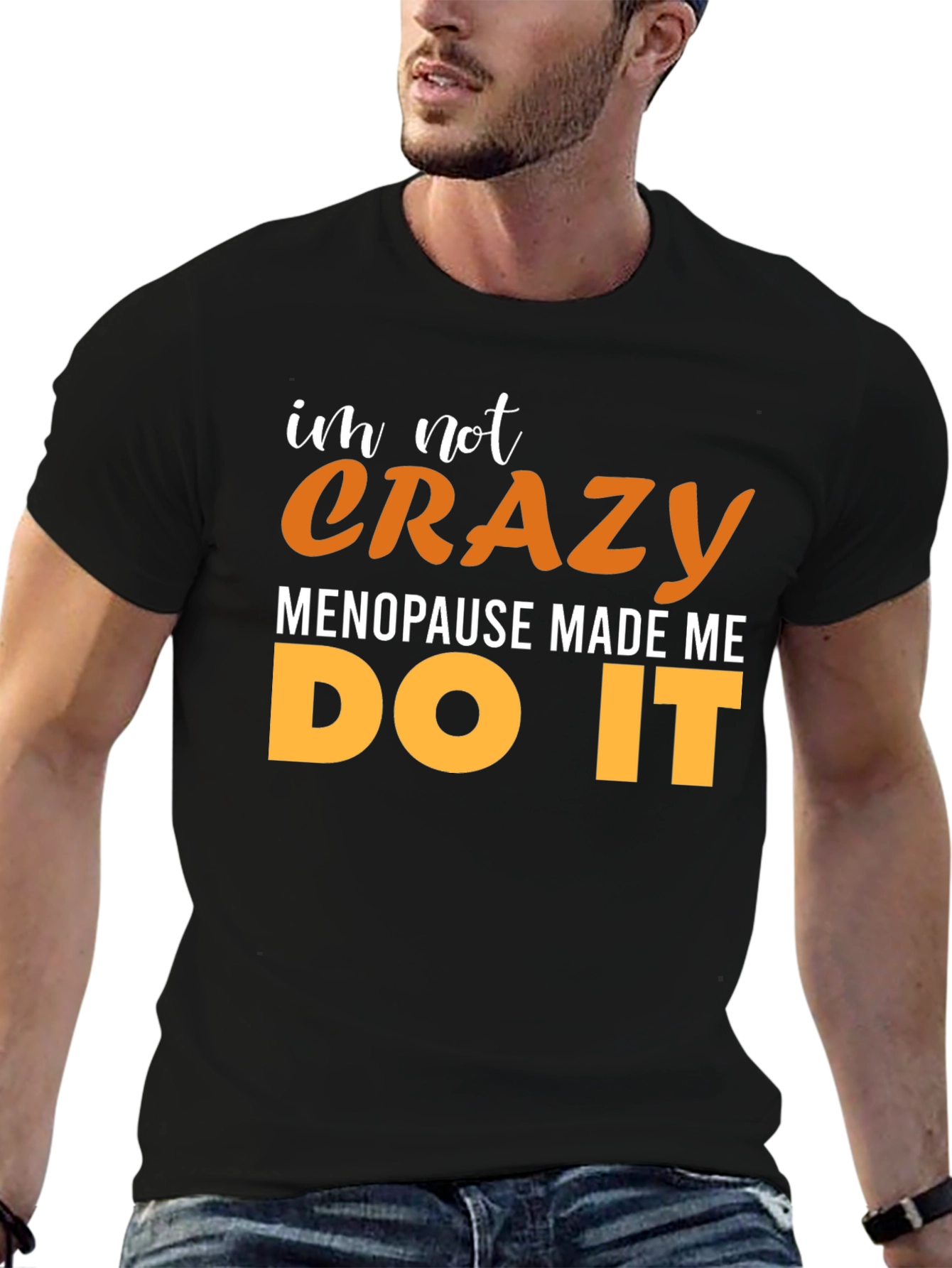 Black Crazy Menopause T-Shirt view 6
