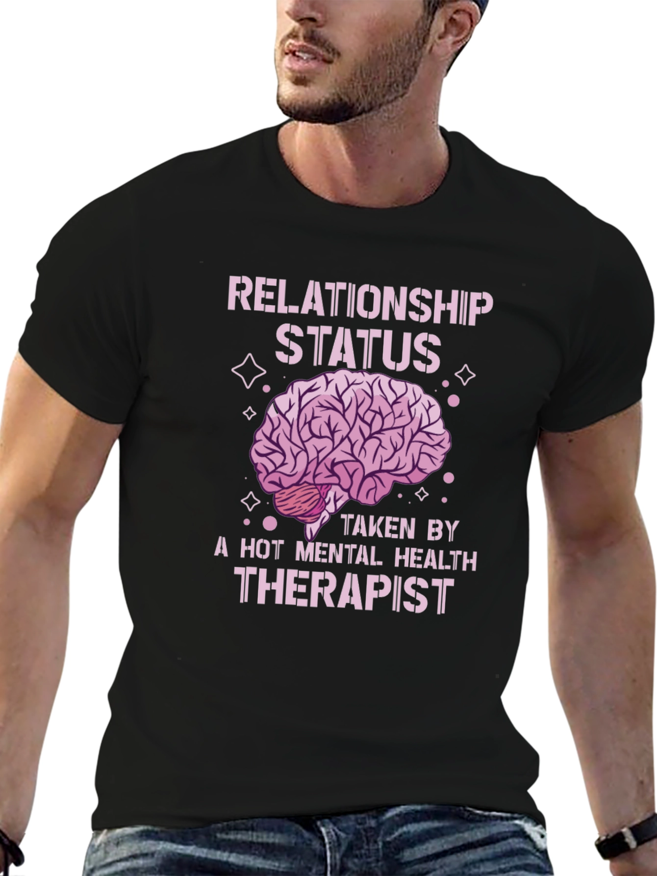 Black Relationship Status Therapist T-Shirt view 6