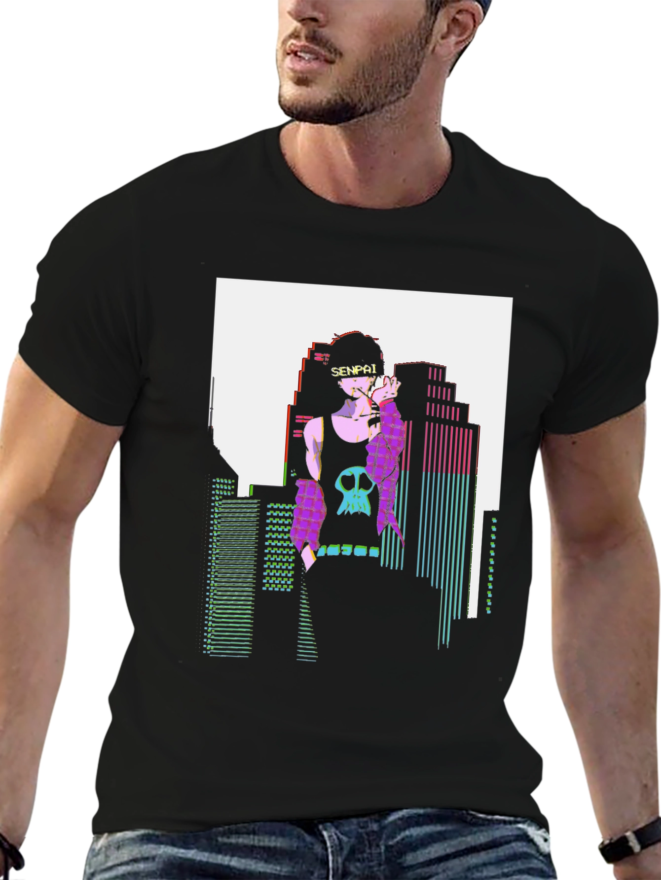 Cyberpunk Senpai T-Shirt - Graphic Anime Tee - 6