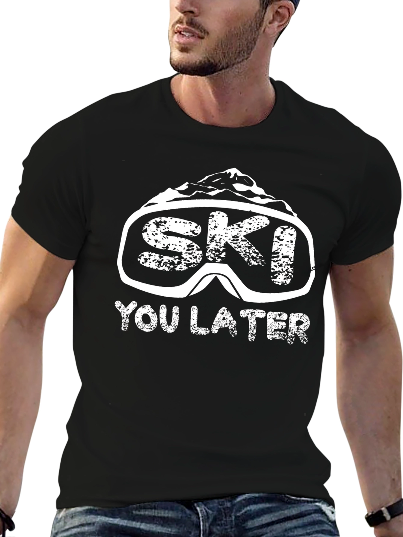 Black Ski You Later Black T-Shirt view 6