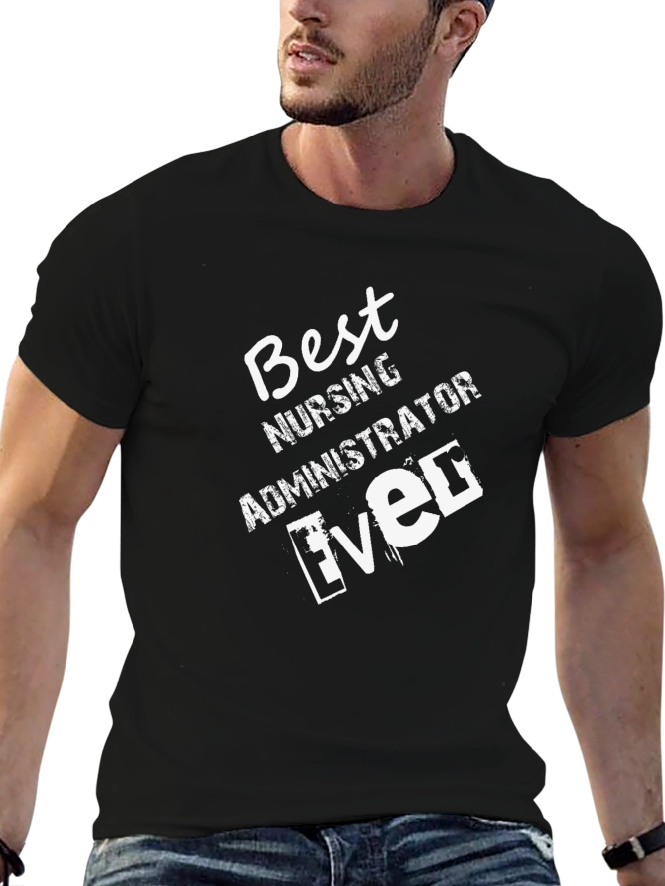 Black Best Nursing Administrator Ever - Graphic T-Shirt view 6