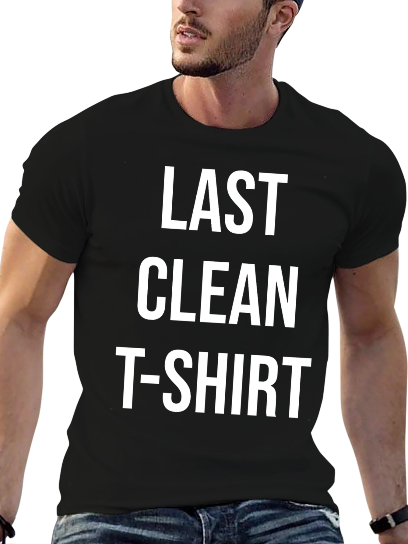 Black Last Clean T-Shirt Graphic Tee view 6