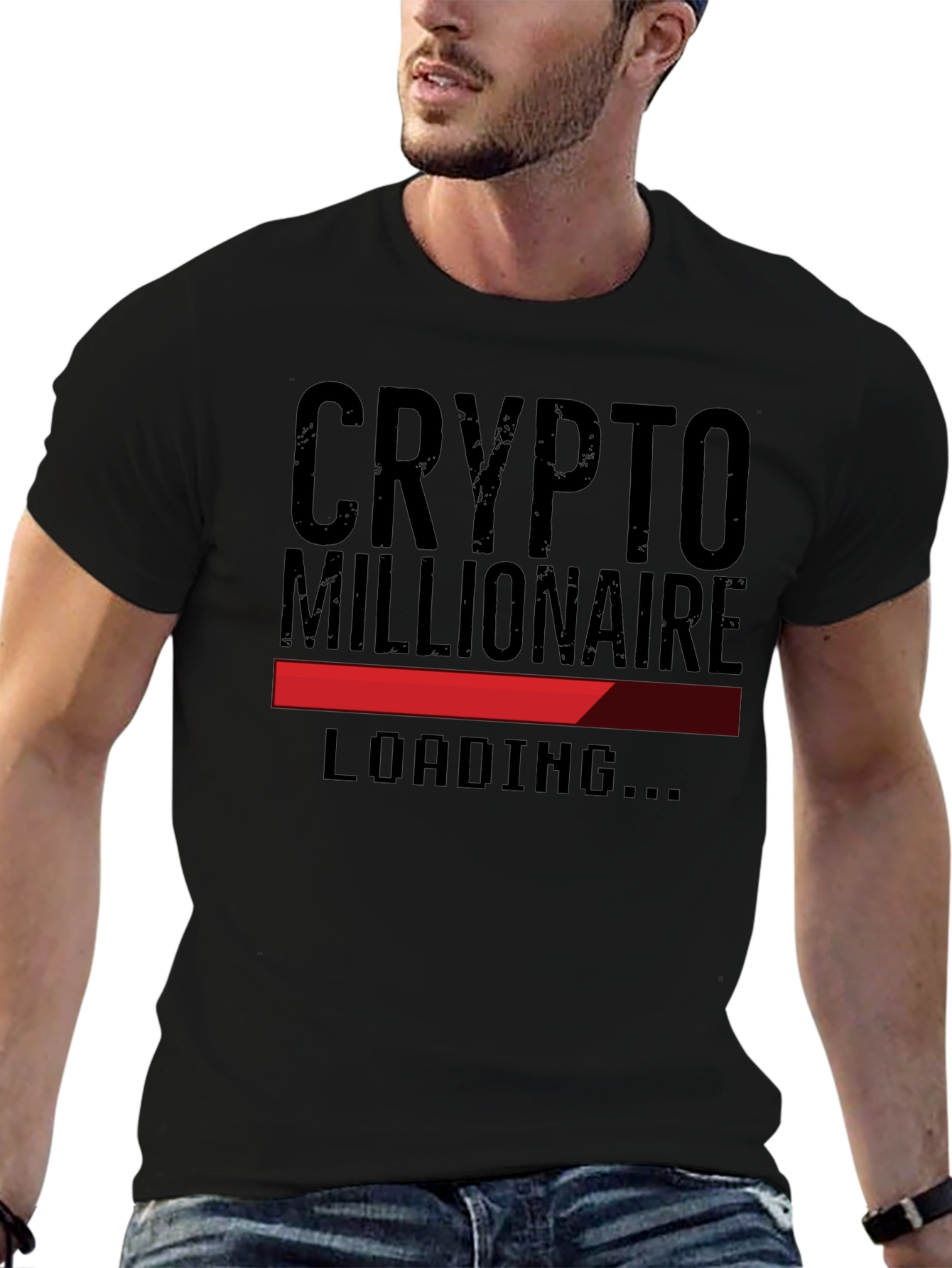 Black Crypto Millionaire Loading T-Shirt - Black view 6