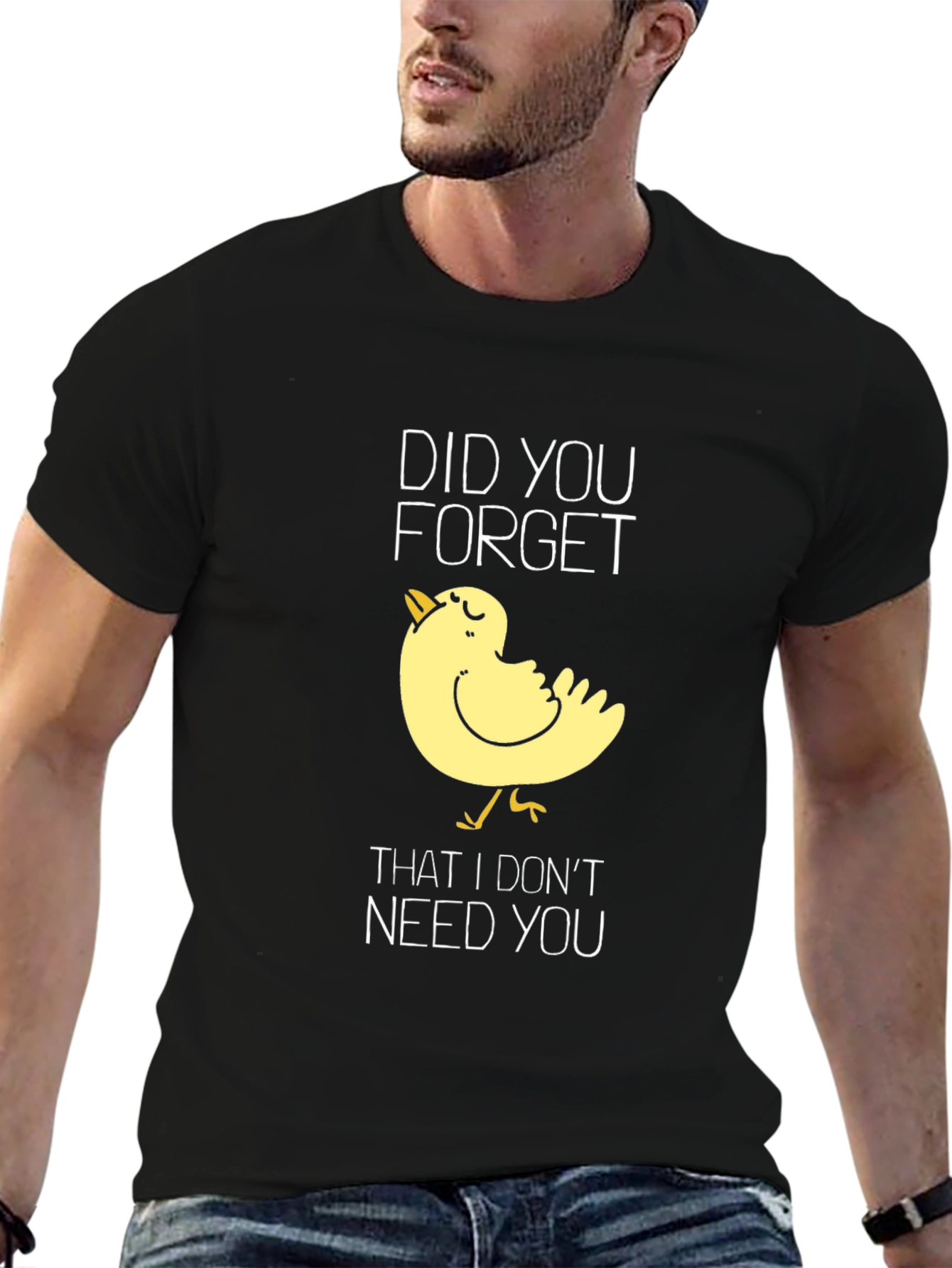 Black Funny Chick T-Shirt - Sarcastic Bird Tee view 6