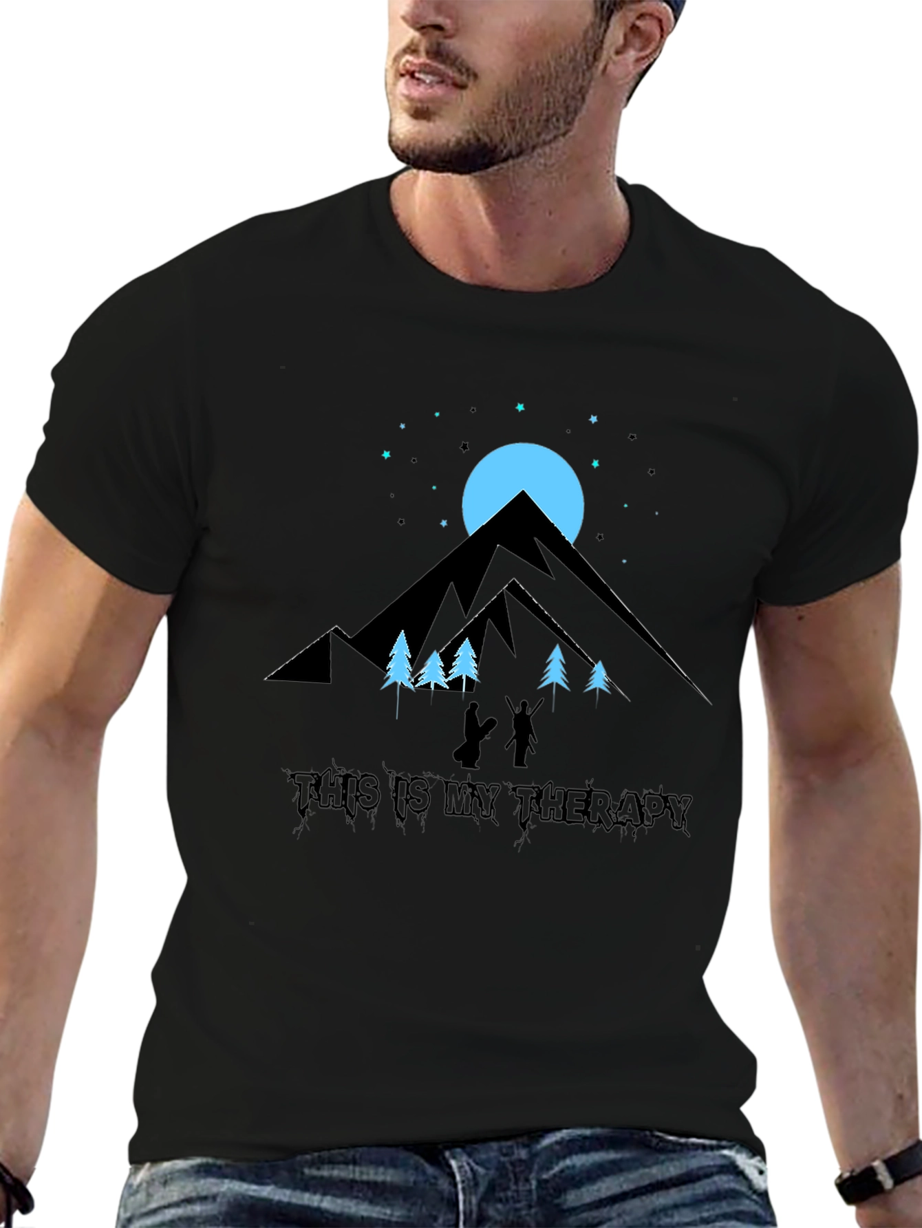 Black Mountain Therapy Black Graphic Tee view 6