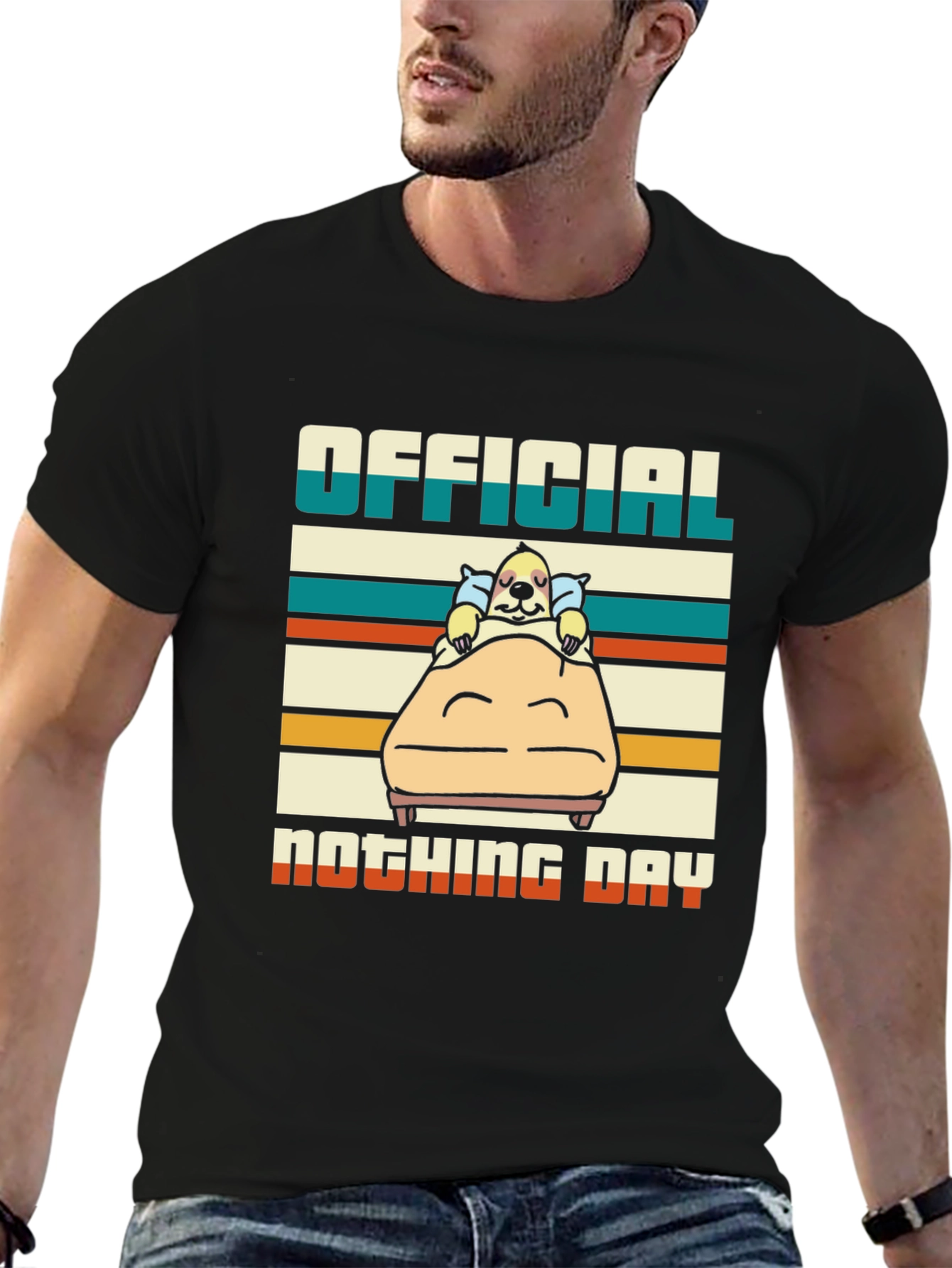 Black Official Nothing Day T-Shirt - Relaxed Dog Design view 6
