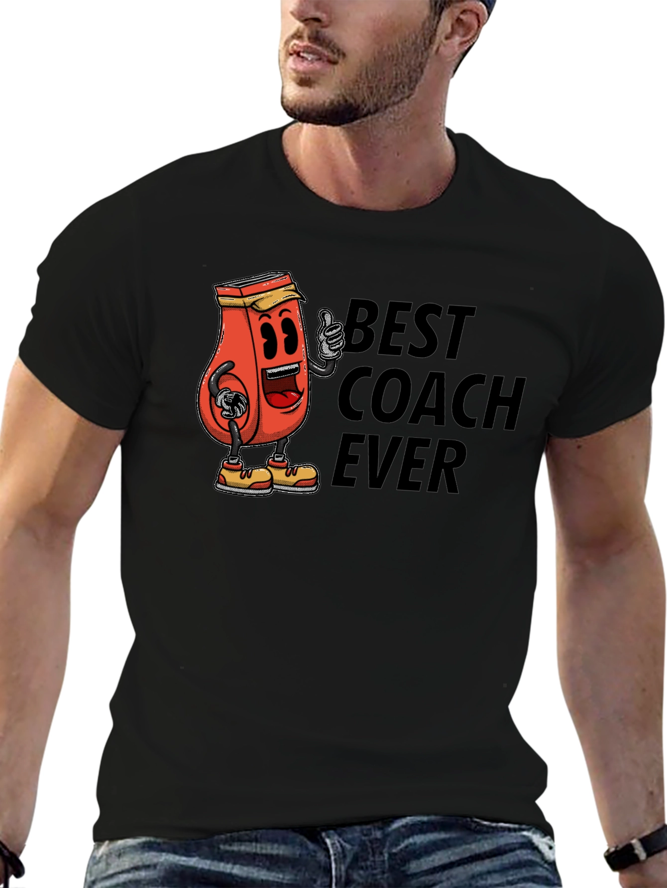 Black Best Coach Ever T-Shirt view 6