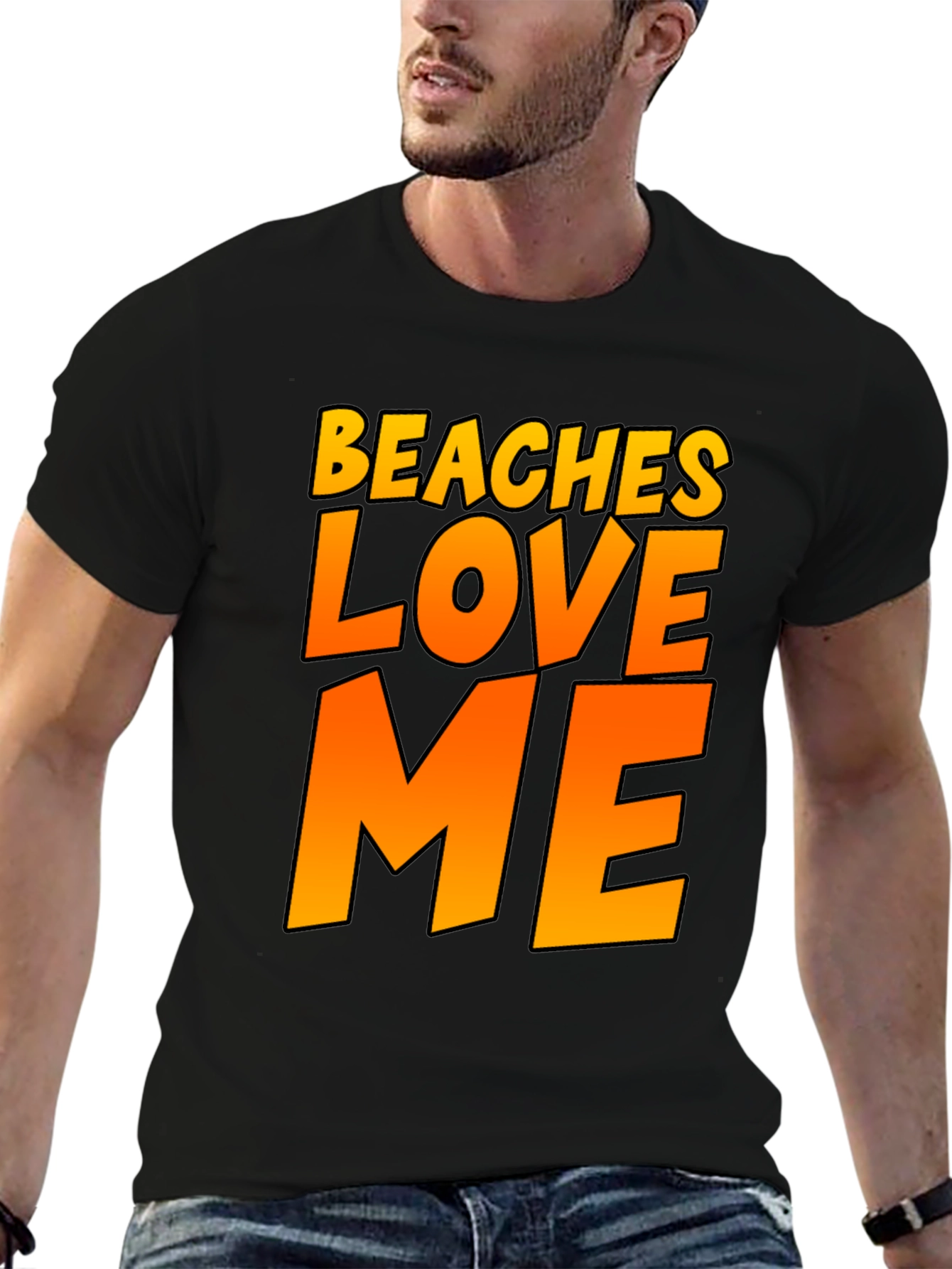 Black Beaches Love Me Graphic Tee - Black Summer Fun Shirt view 6