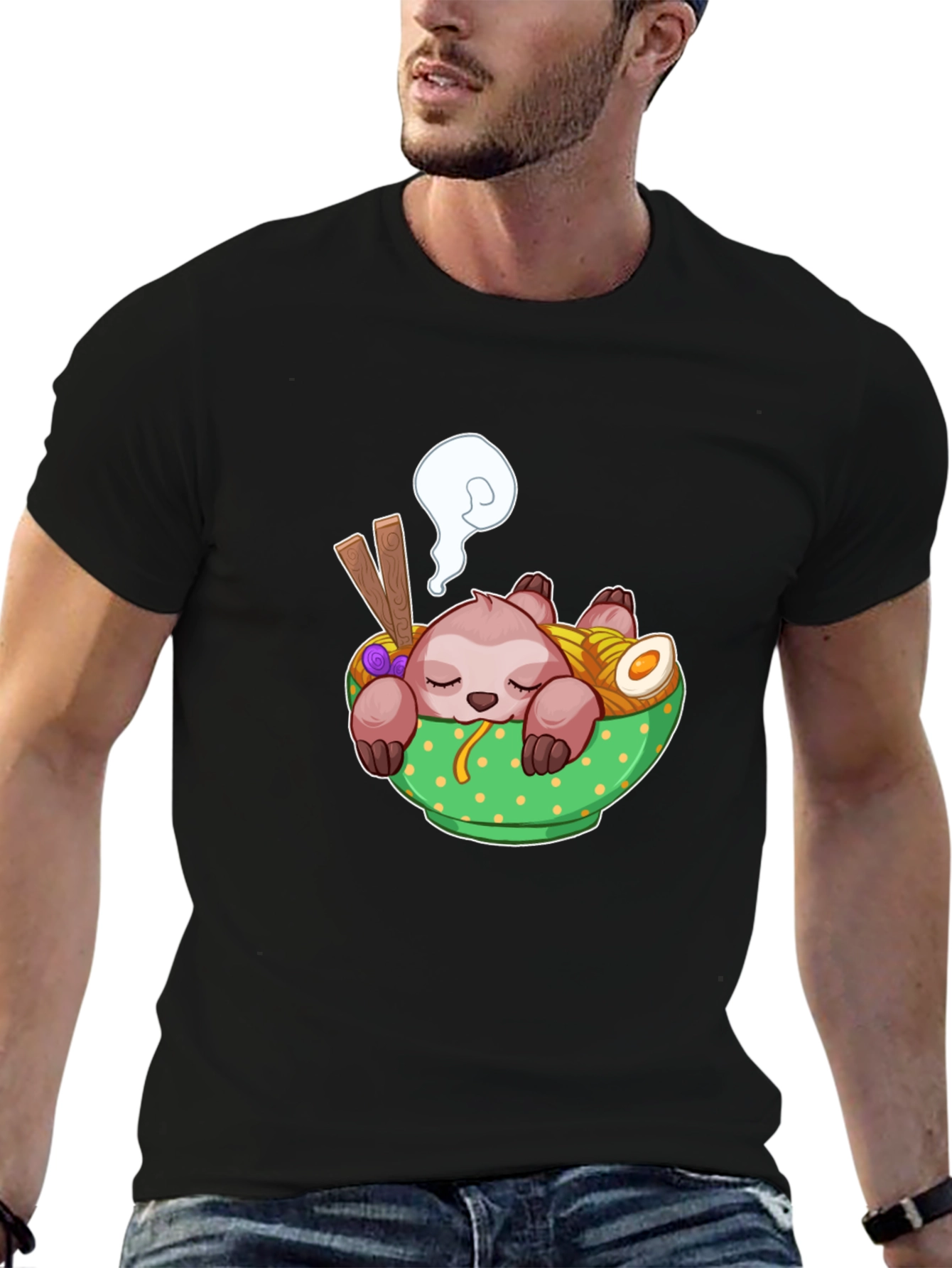 Sloth Ramen Graphic T-Shirt - Comfy & Fun! - 6