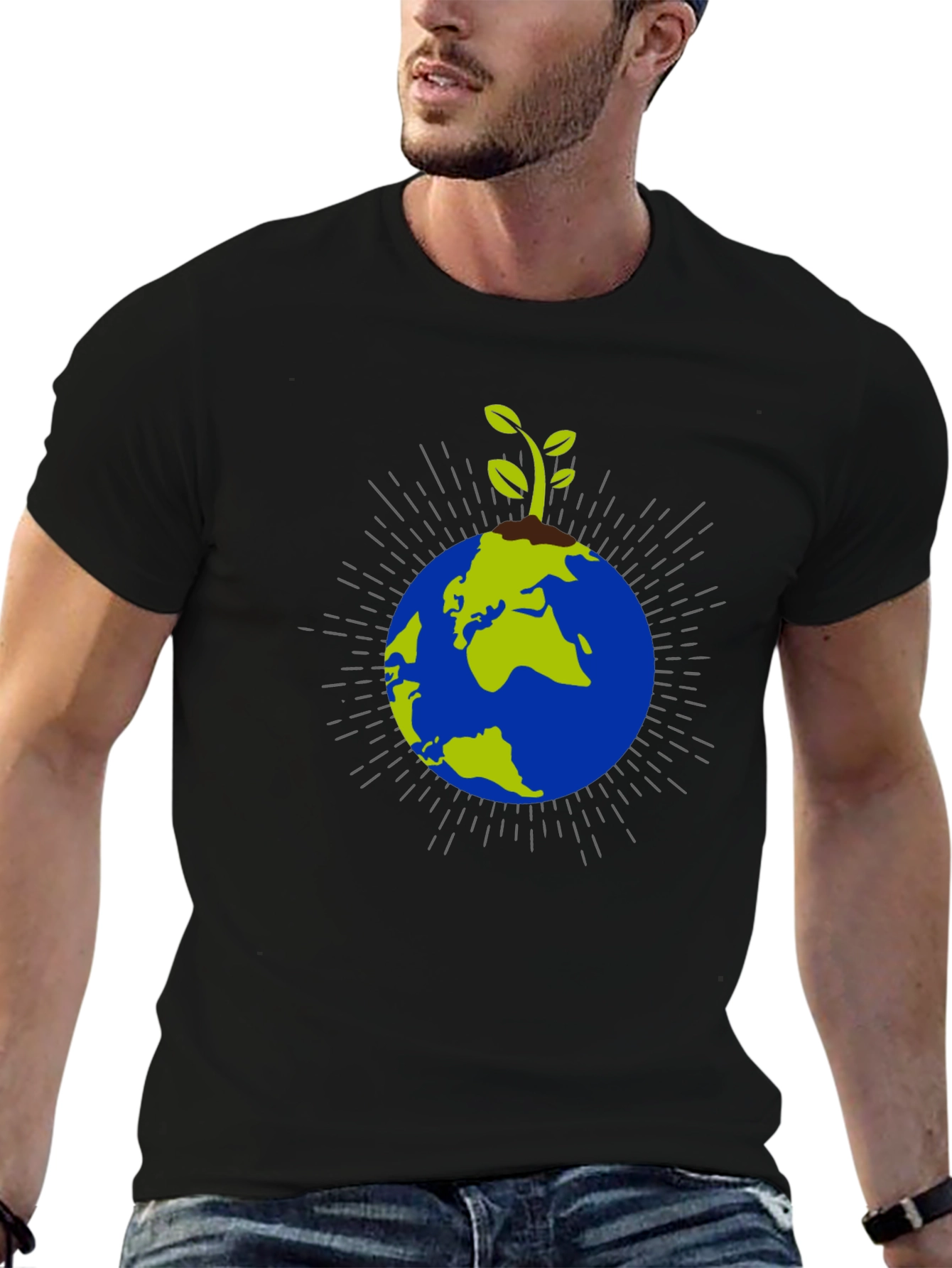 Black Earth Sprout Graphic Tee - Eco Friendly Fashion view 6