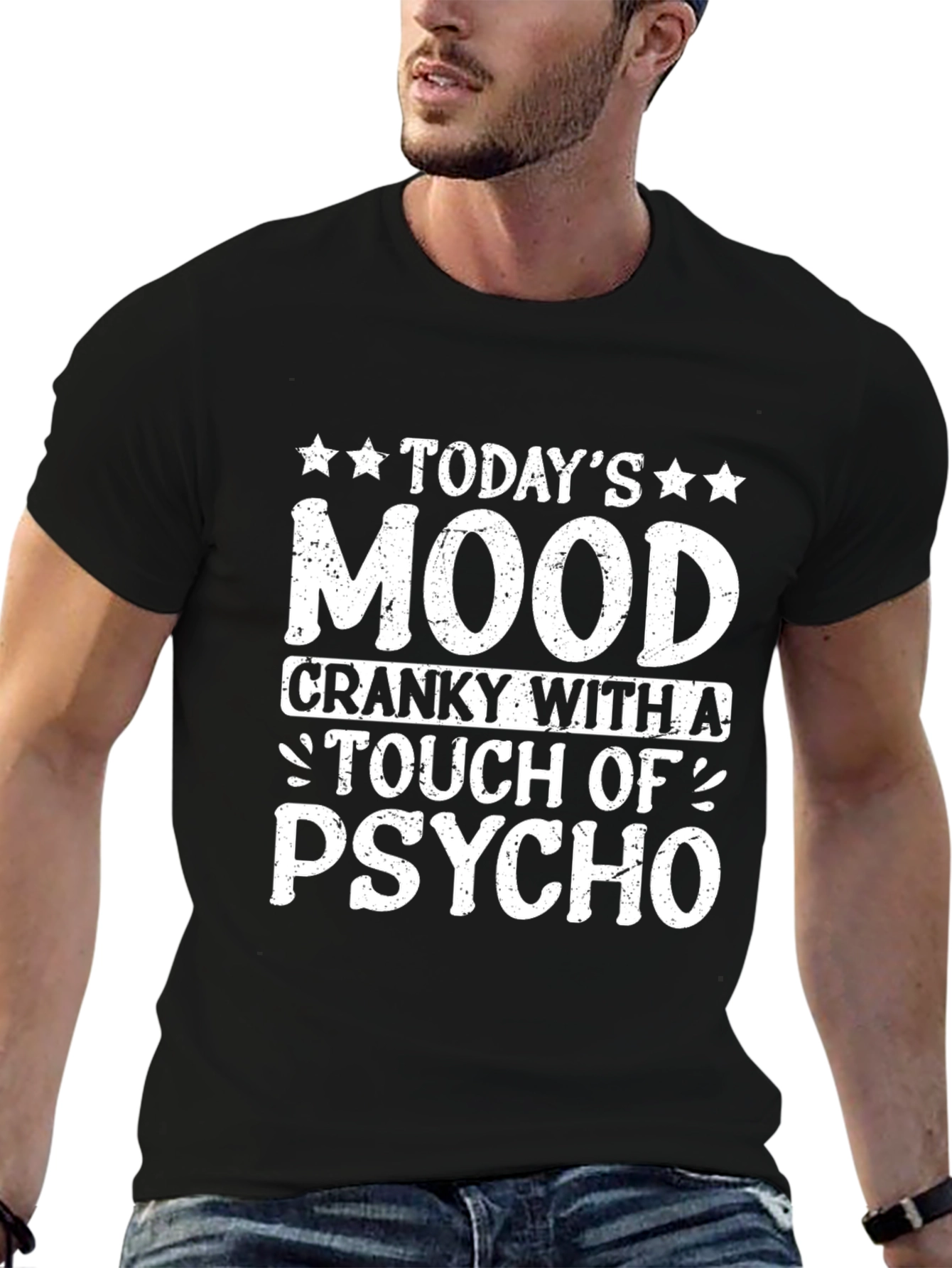 Black Today's Mood Cranky Psycho T-Shirt view 6