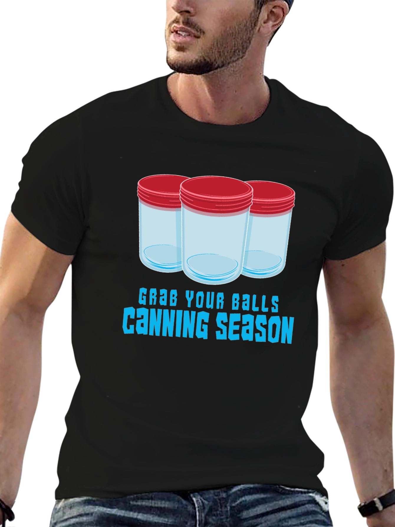 Black Grab Your Balls Canning Season T-Shirt view 6