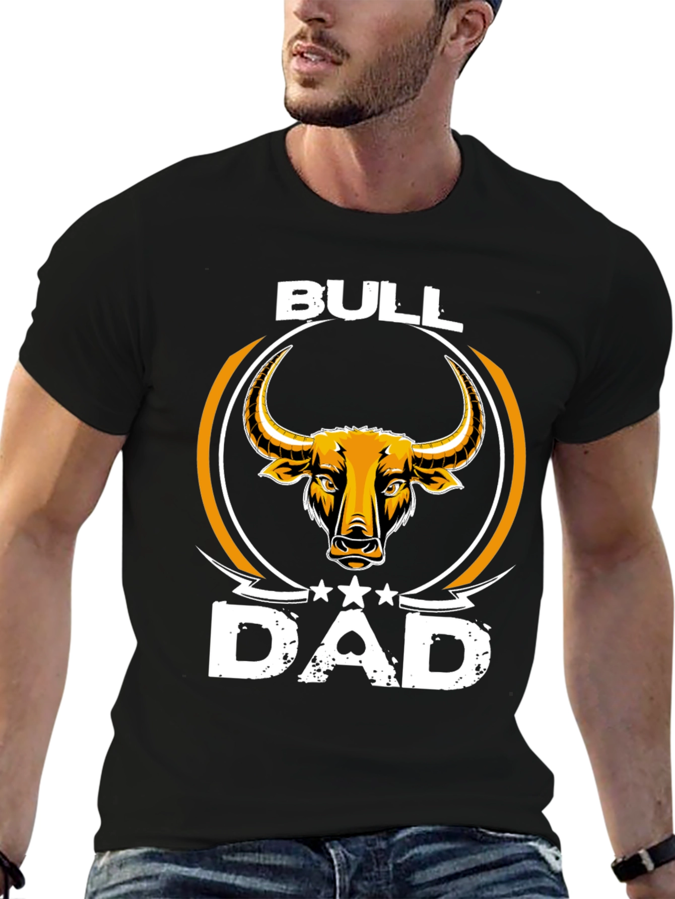 Black Bull Dad Graphic Tee - Stylish Father's Day Apparel view 6