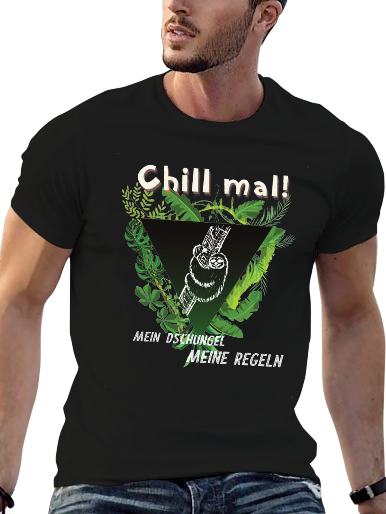 Black Chill Mal Sloth T-Shirt - Men's Black Graphic Tee view 6