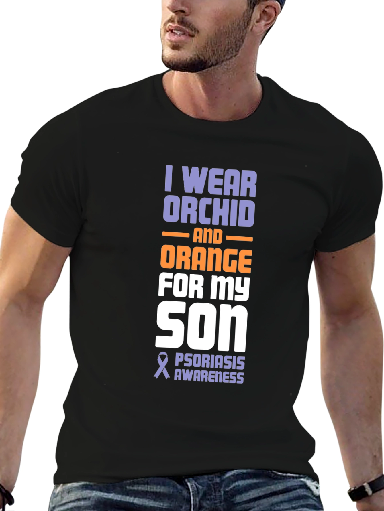 Orchid & Orange Psoriasis Awareness Son T-Shirt - 6