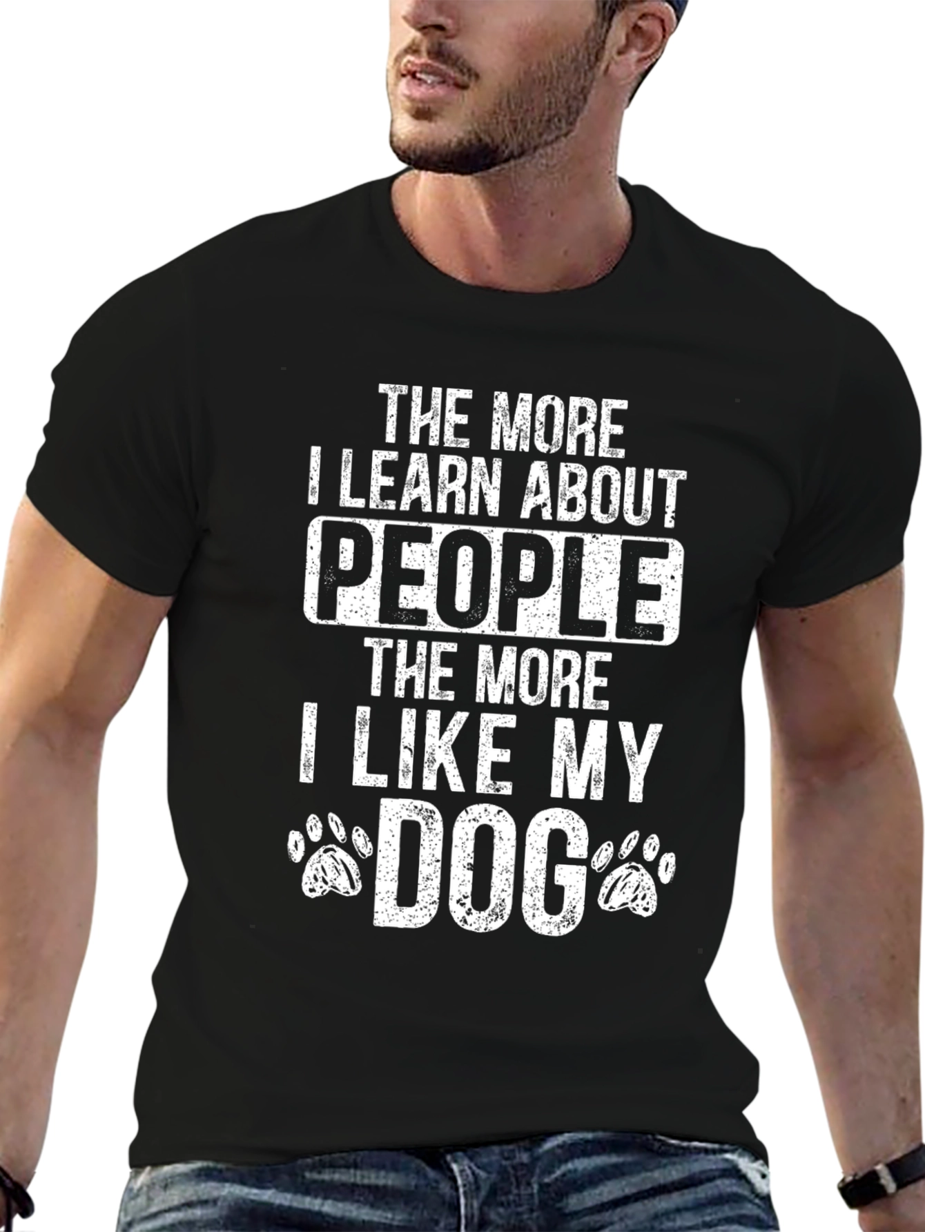 Black Funny Dog Lover T-Shirt - I Like My Dog view 6