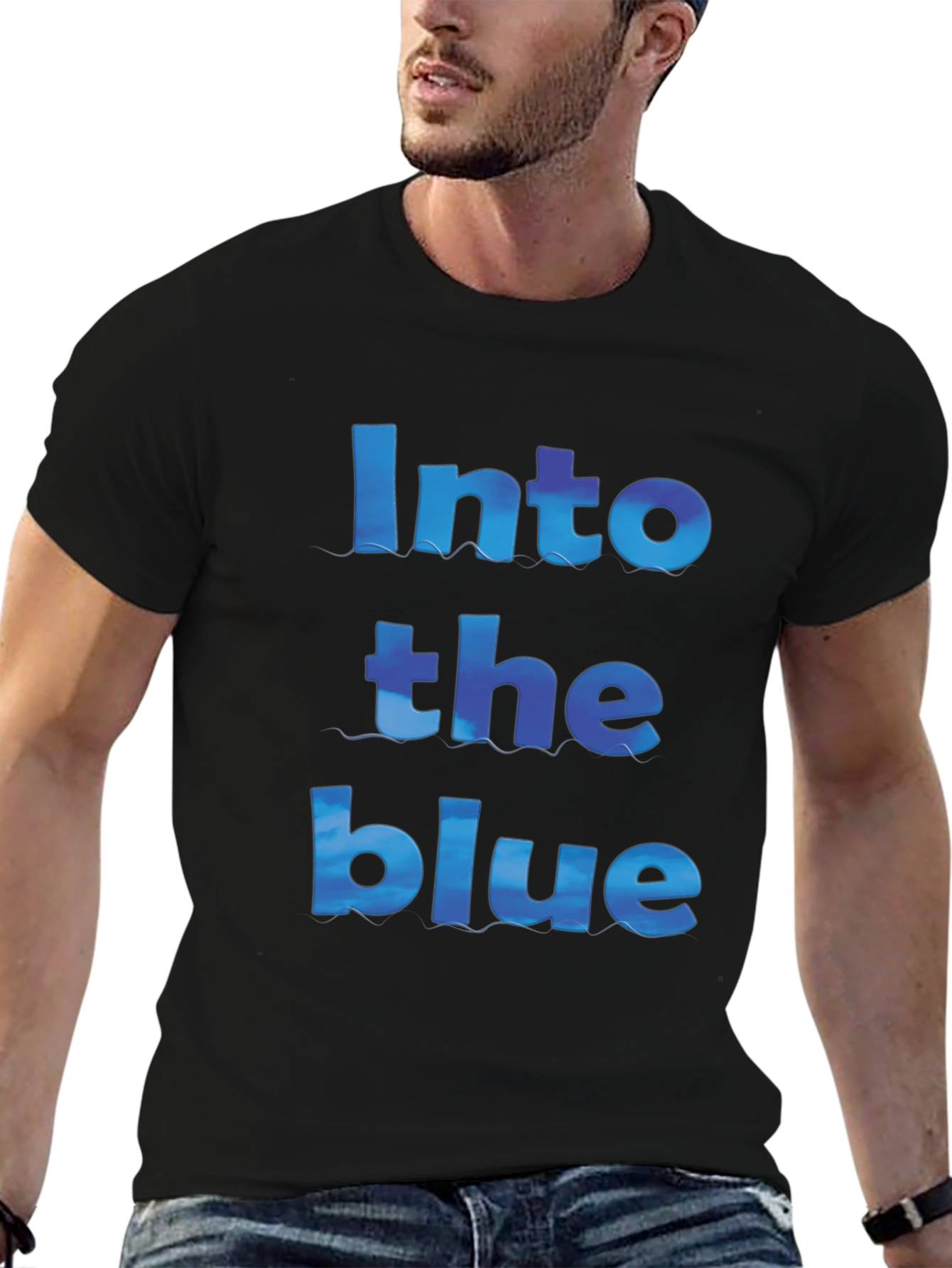 Black Into the Blue Graphic T-Shirt - Stylish Comfort view 6