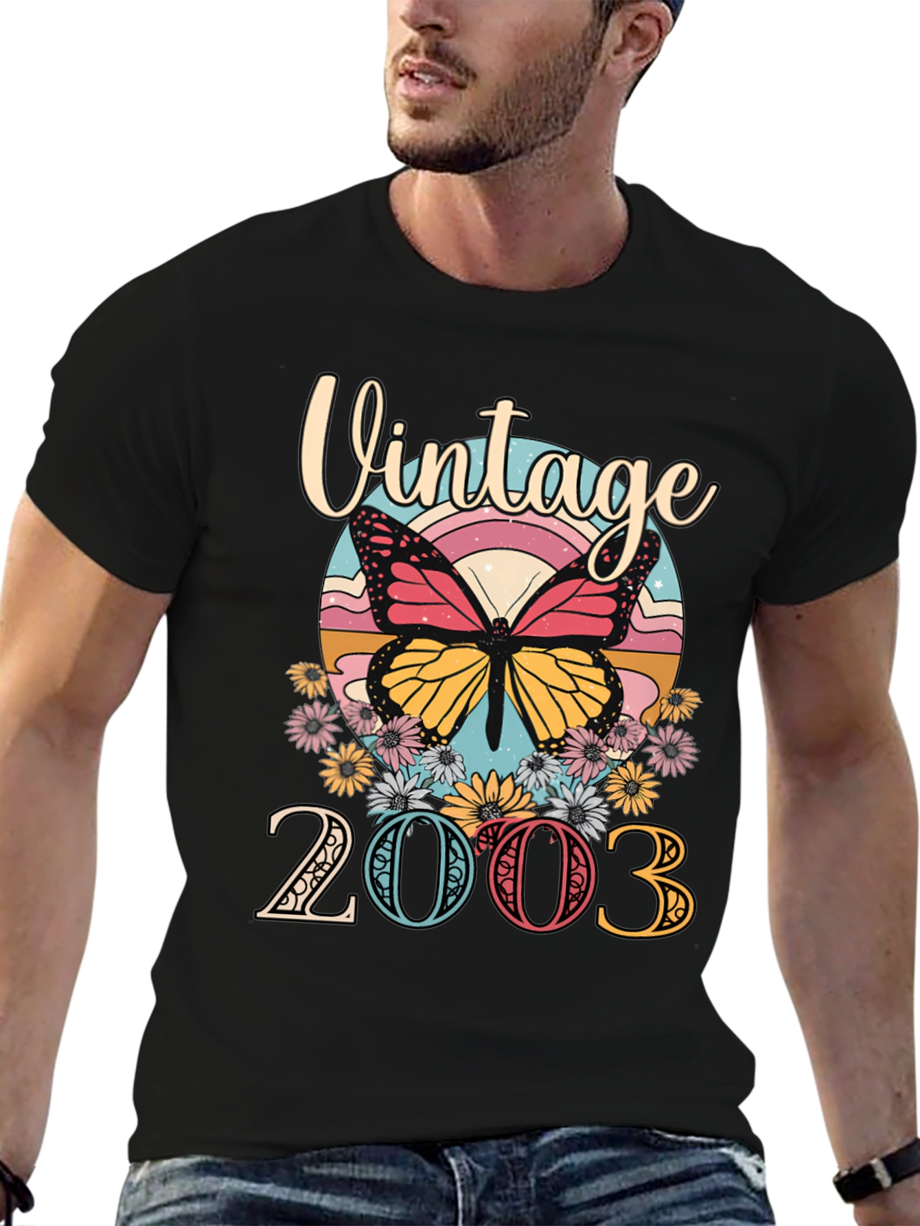 Black Vintage 2003 Butterfly Graphic Tee view 6