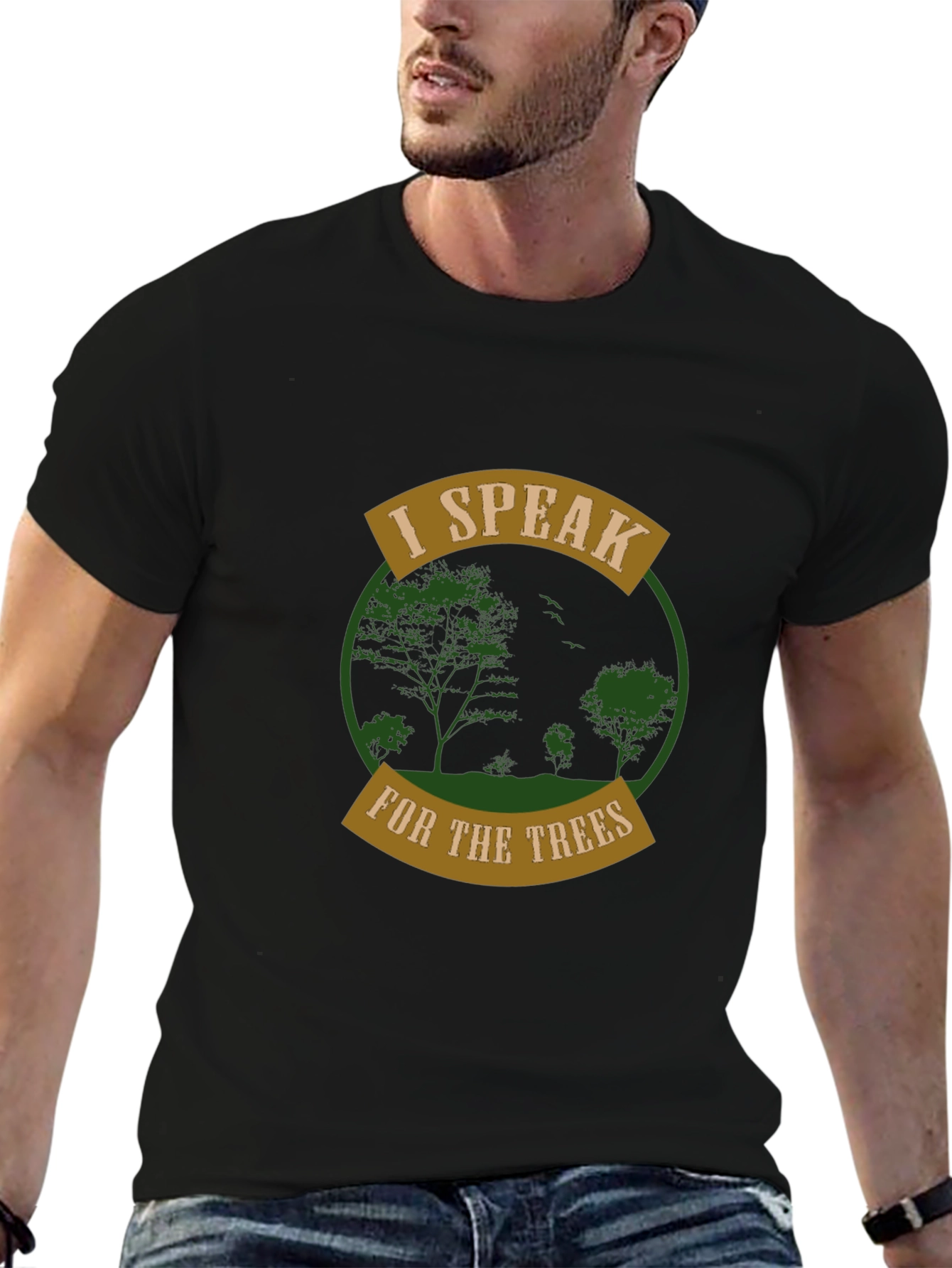 Black I Speak for the Trees Graphic Tee view 6