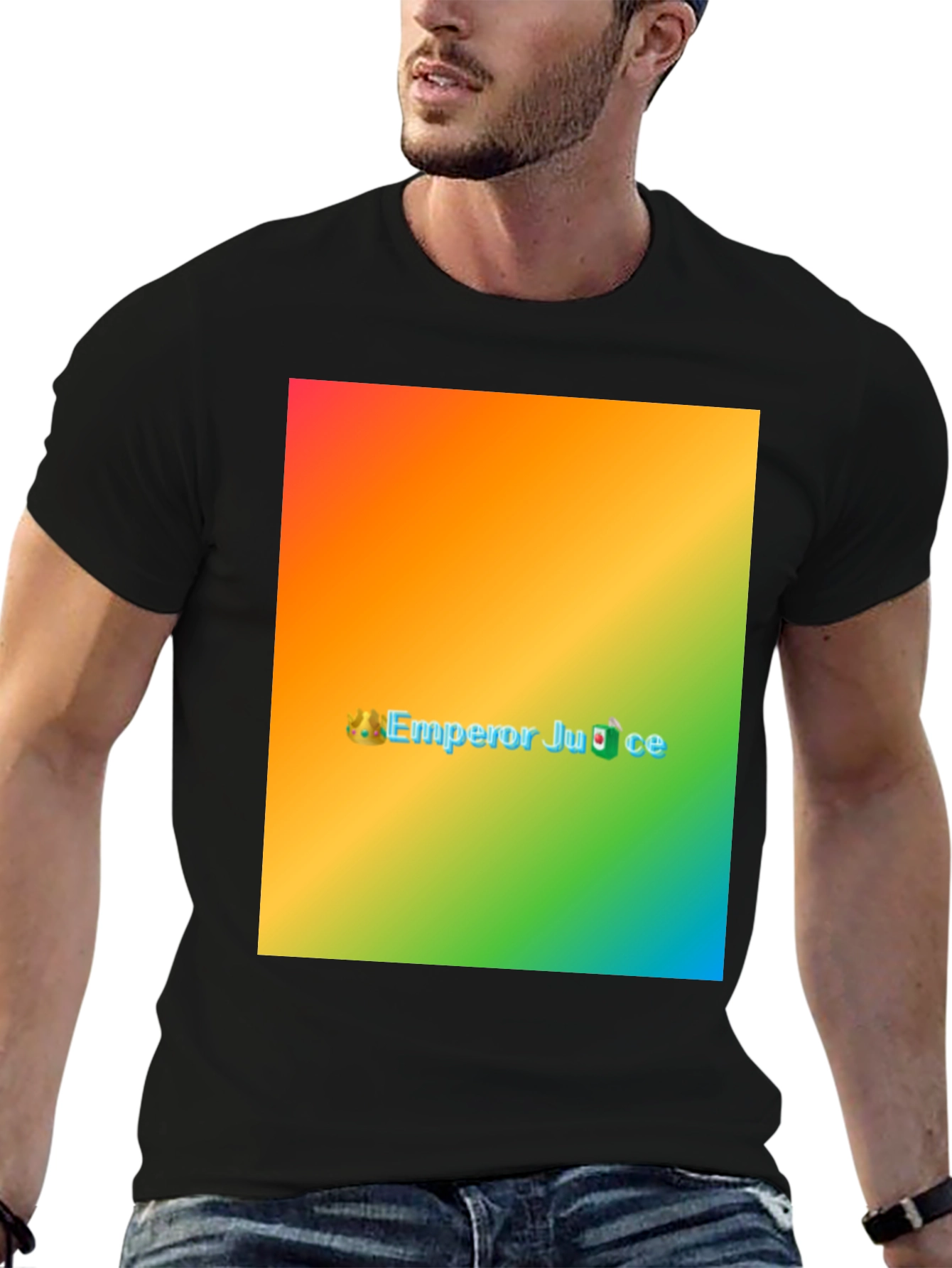 Black Emperor Juice Rainbow T-Shirt - Novelty Graphic Tee view 6
