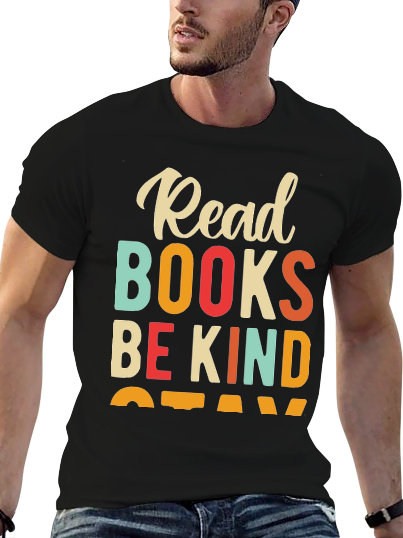 Black Read Books Be Kind Stay T-Shirt view 6