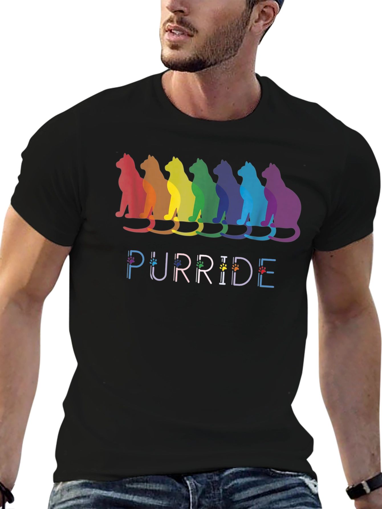 Black Purride Cat Pride T-Shirt view 6