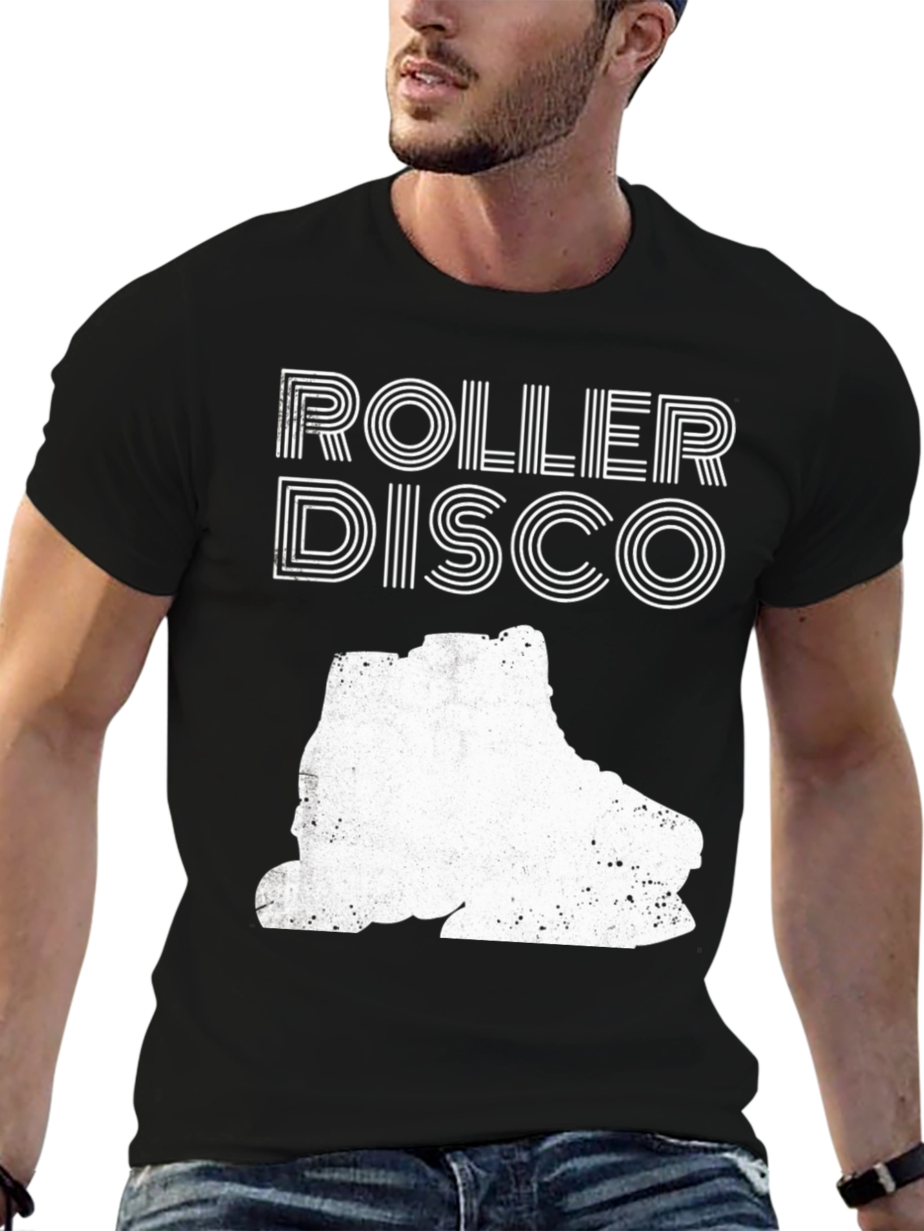 Black Retro Roller Disco T-Shirt view 6