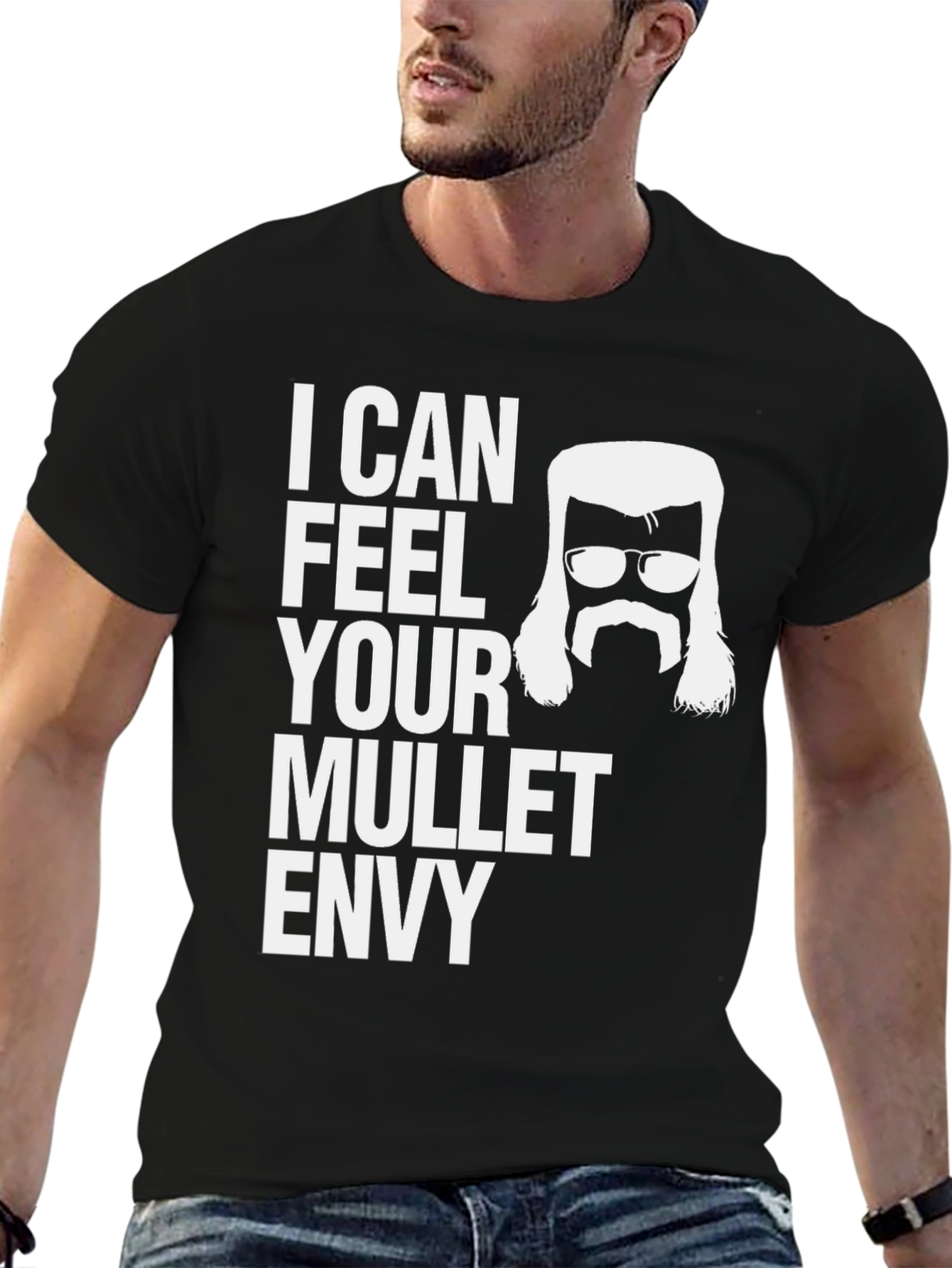 Black Mullet Envy Tee - Funny Humor Shirt view 6