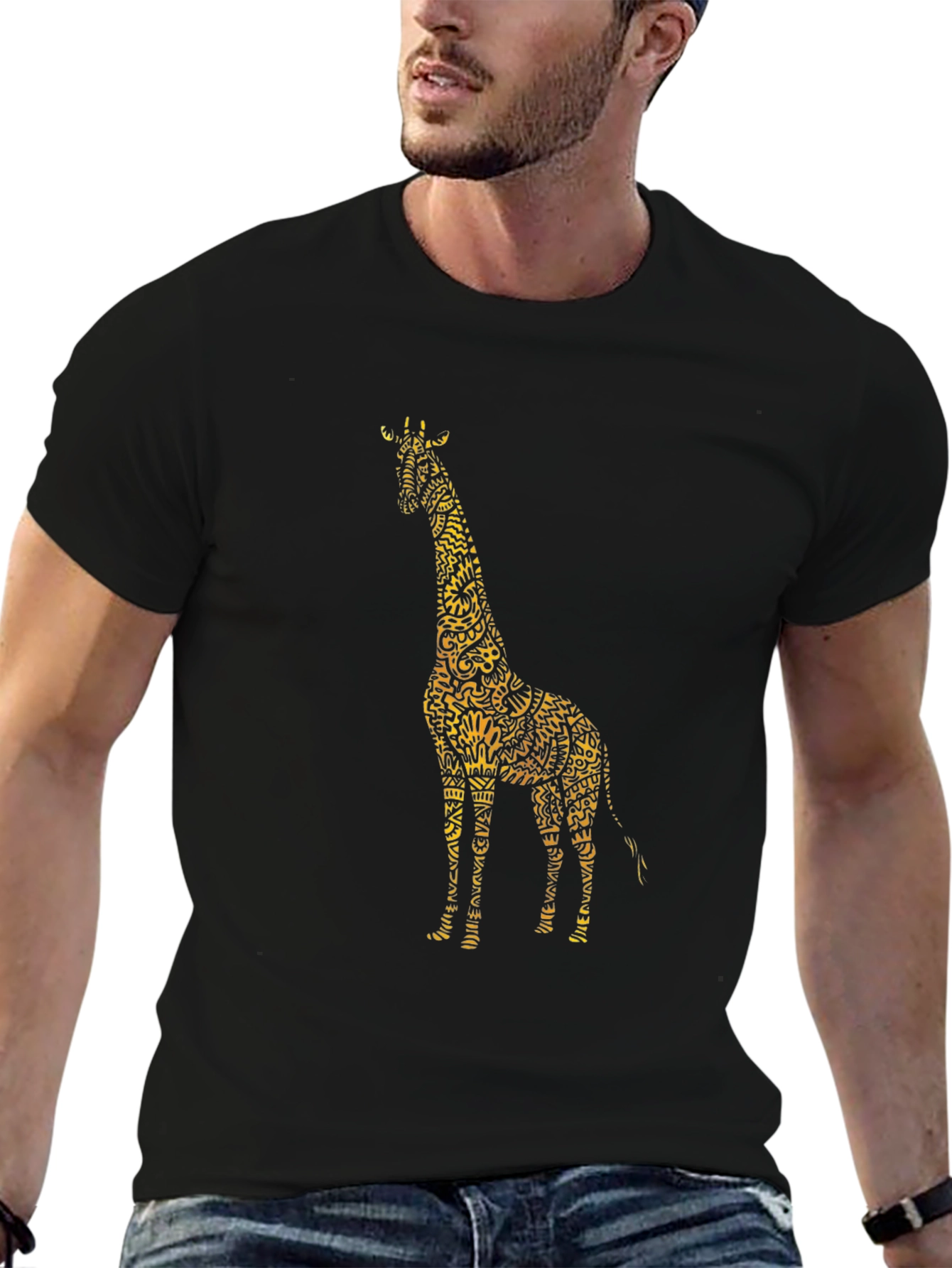 Black Giraffe Graphic T-Shirt - Stylish Animal Print Tee view 6