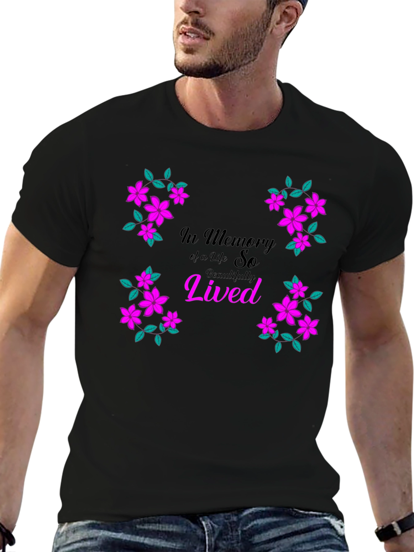 Black In Memory Of a Life So Beautifully Lived T-Shirt view 6