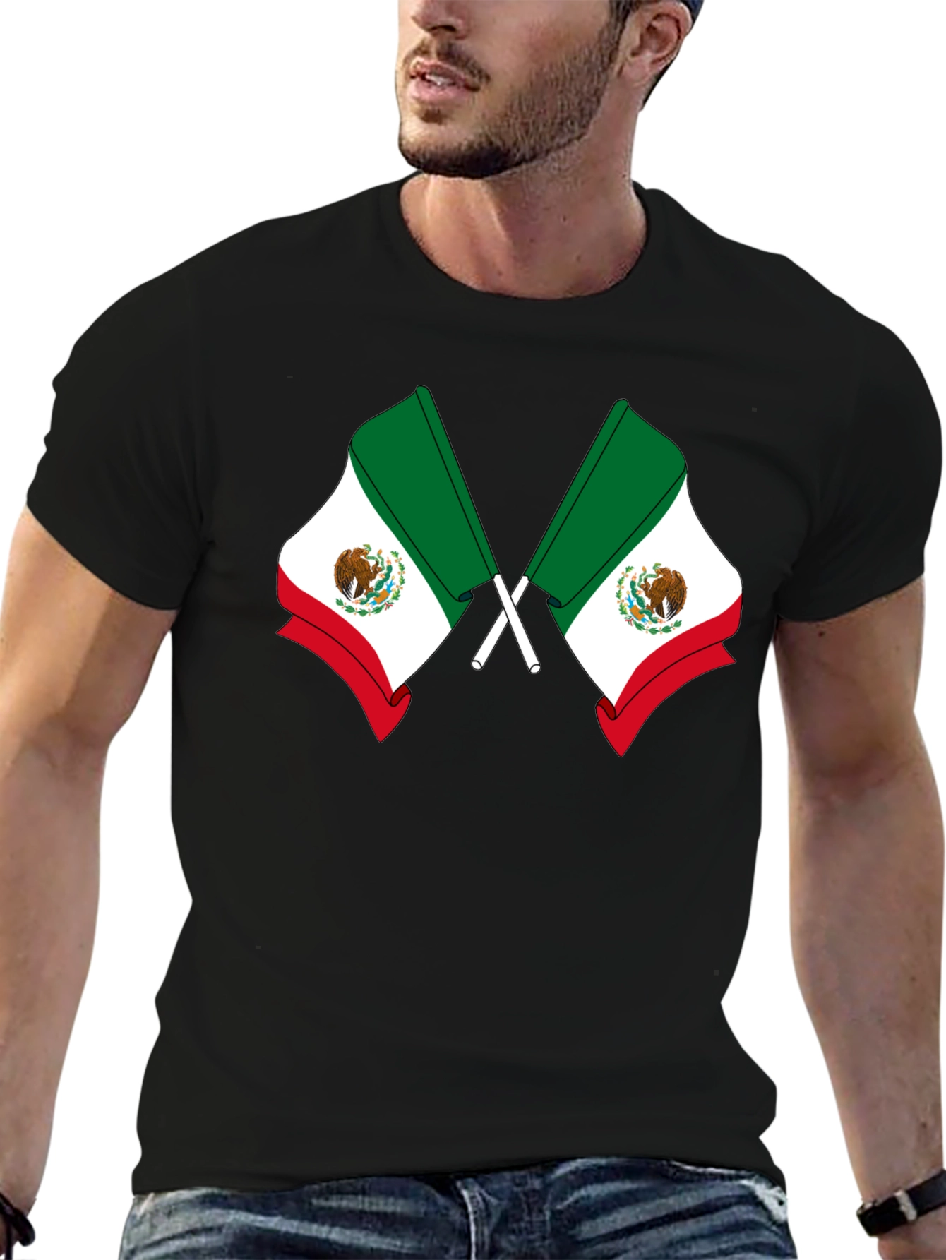 Black Mexican Flag T-Shirt - Viva Mexico! view 6