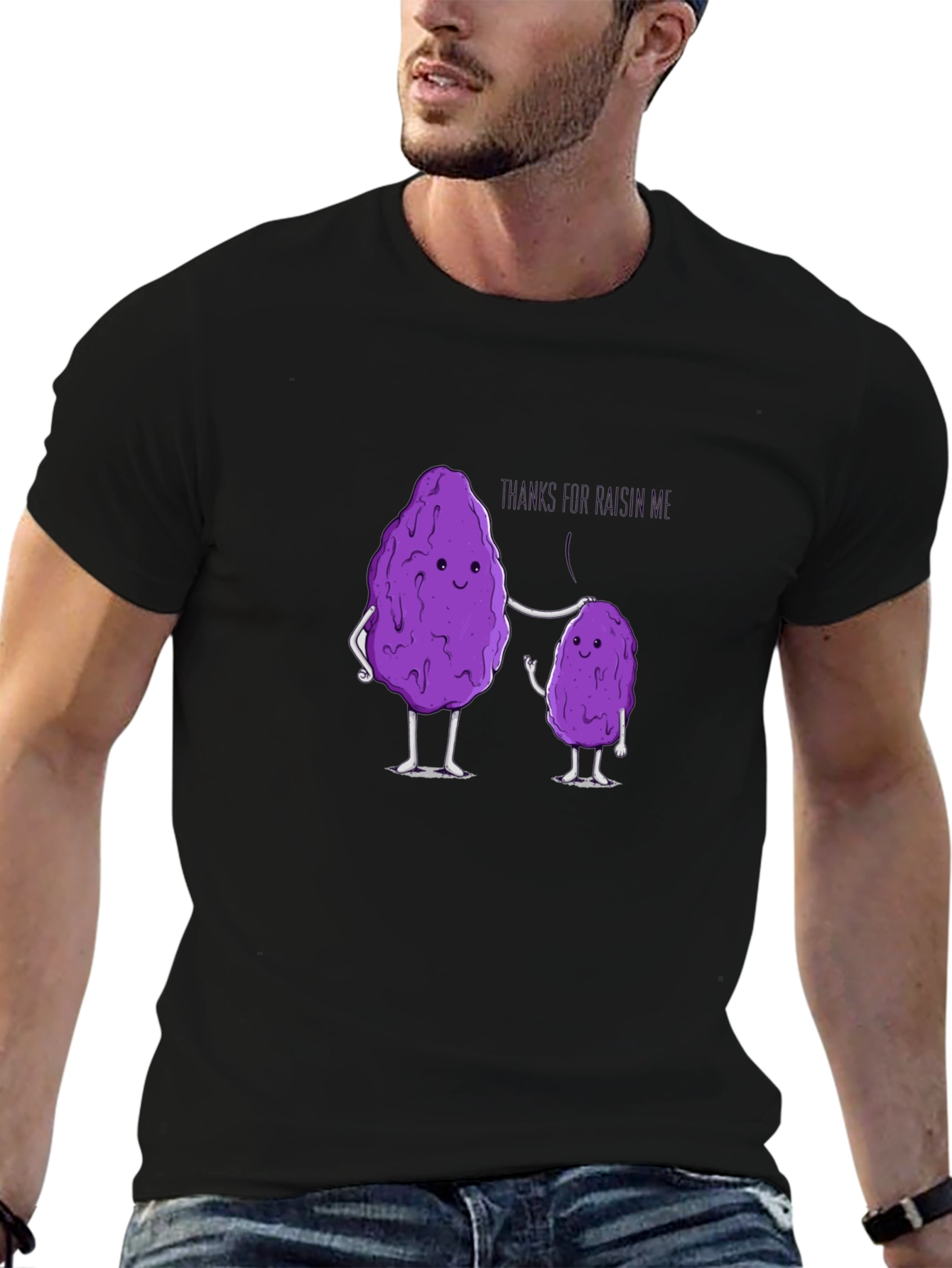 Black Funny Raisin Pun T-Shirt - Thanks for Raisin' Me view 6