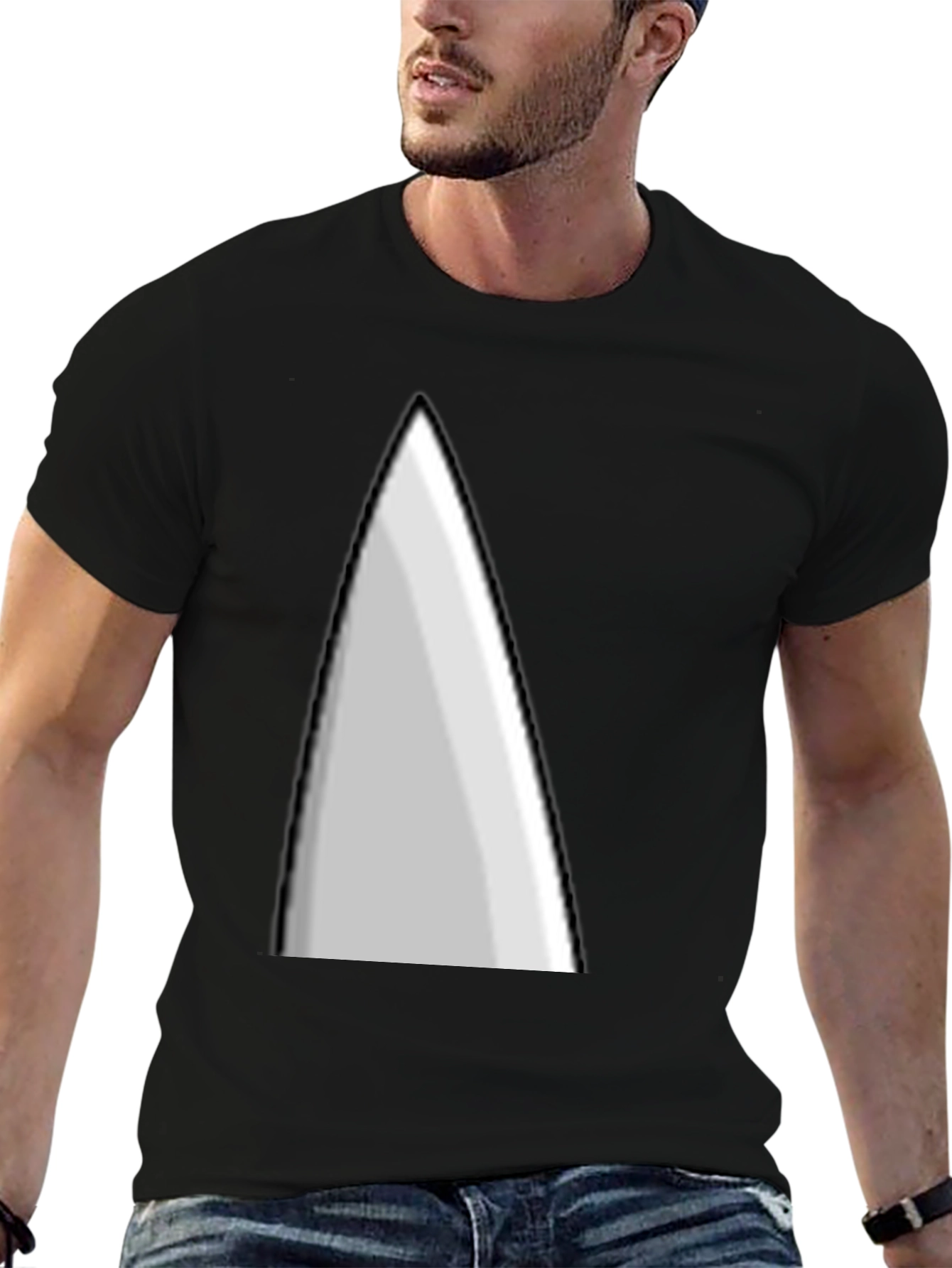 Black Minimalist Triangle Graphic Tee - Stylish Casual Wear view 6