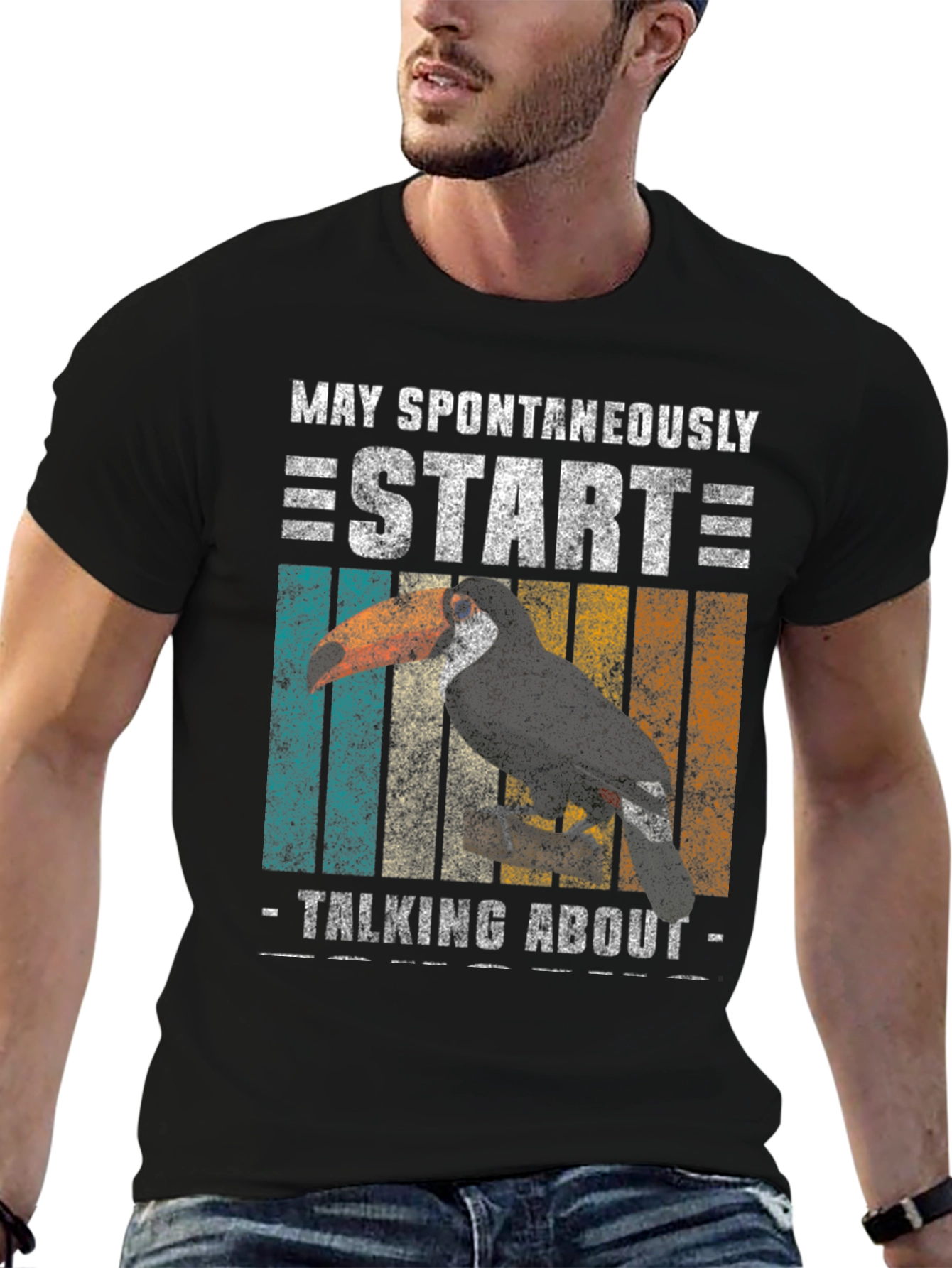 Black Toucan Enthusiast Tee: May Spontaneously Start Talking! view 6