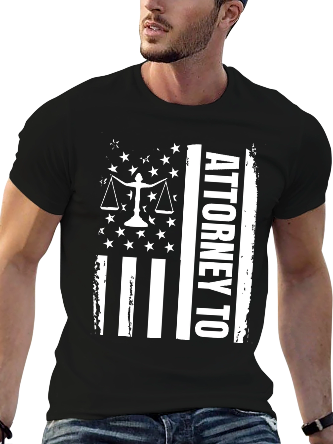 Black Attorney American Flag Graphic T-Shirt view 6
