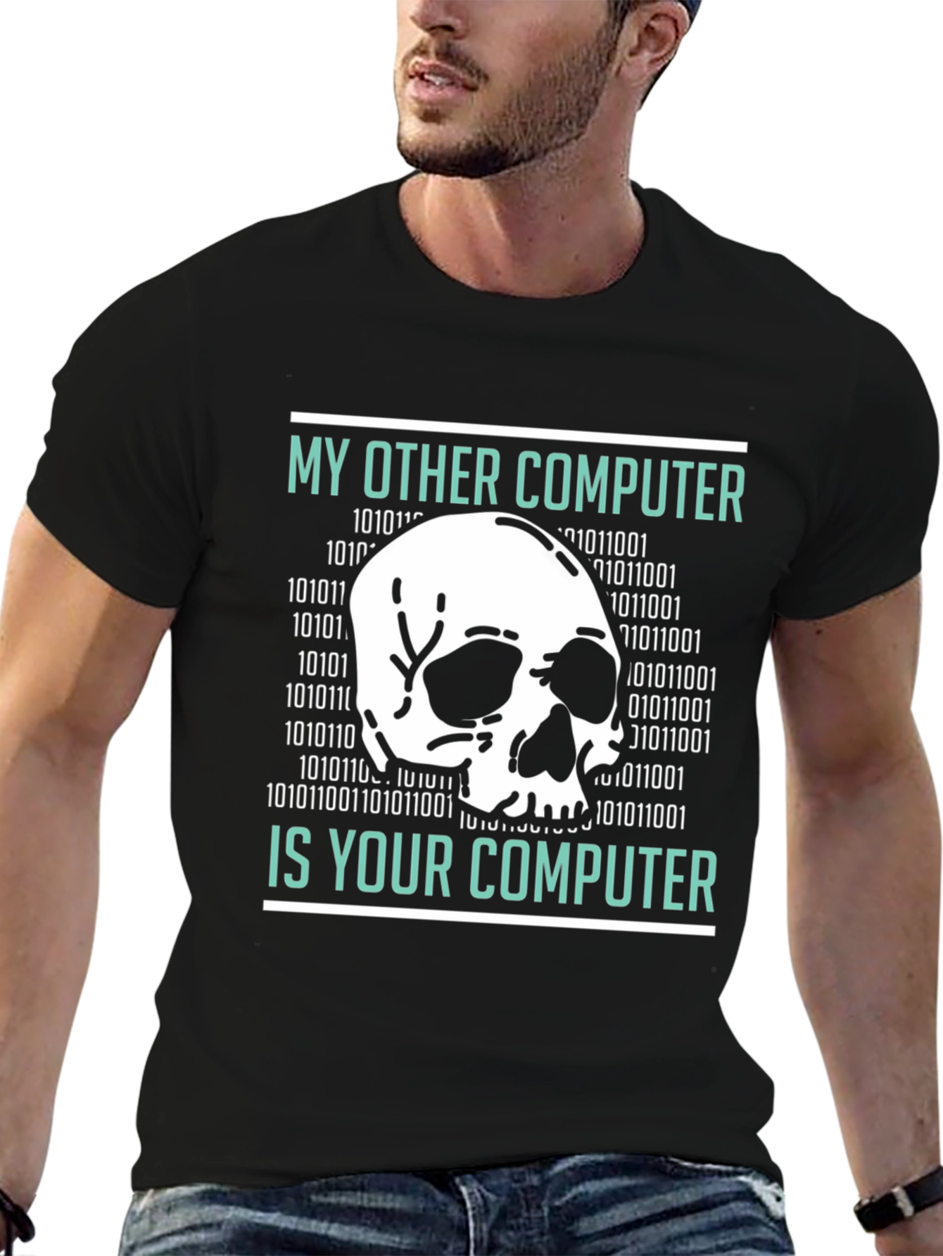 Black My Other Computer T-Shirt - Hacking Design view 6