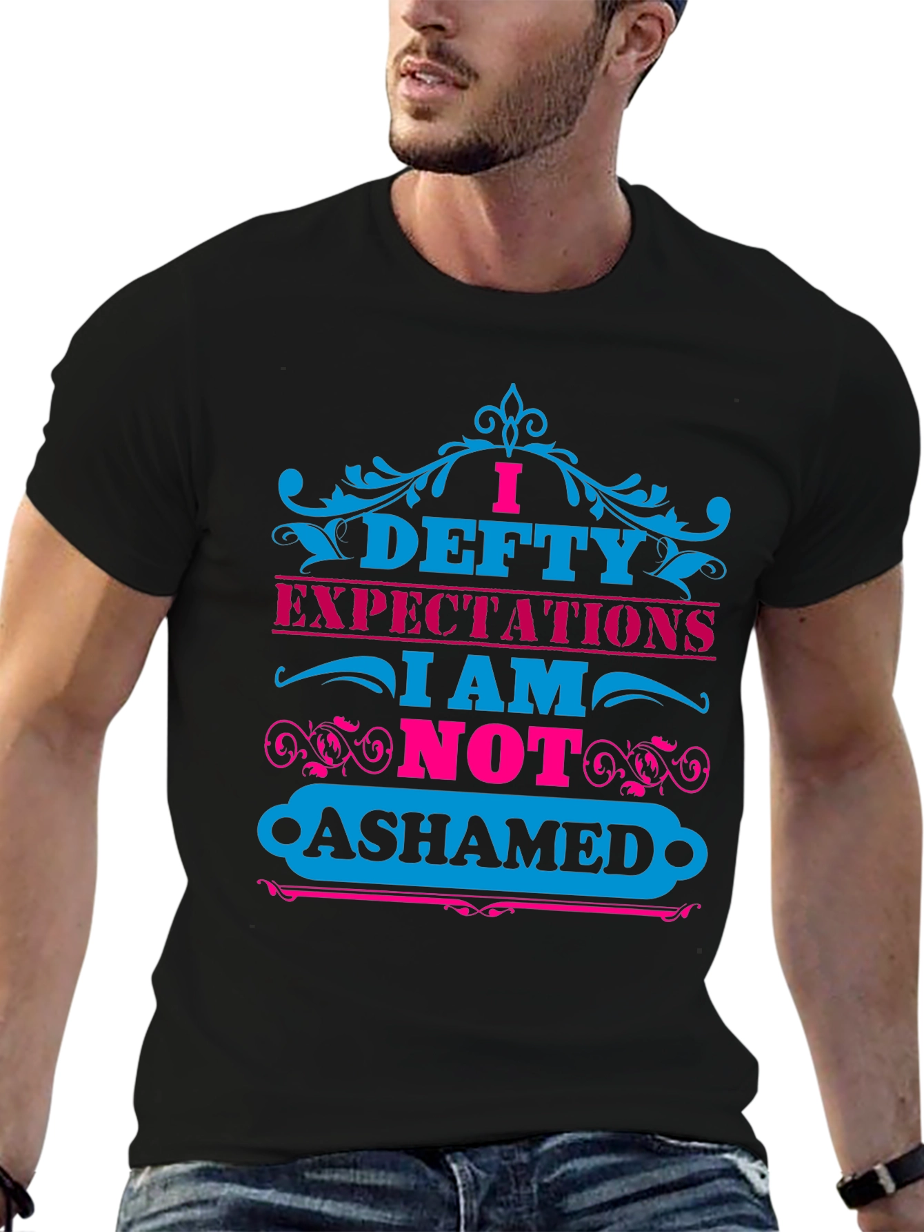 Black I Defty Expectations Graphic T-Shirt view 6