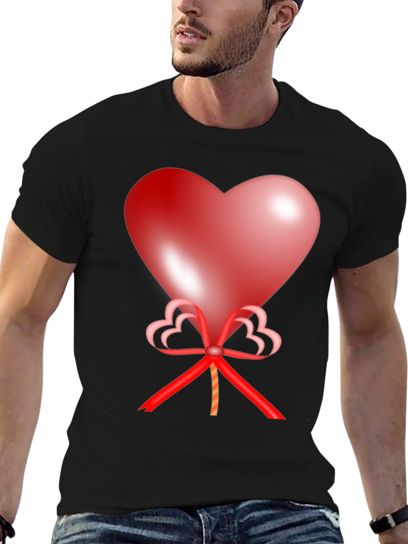 Black Heart Balloon Graphic Tee - Love is in the Air! view 6