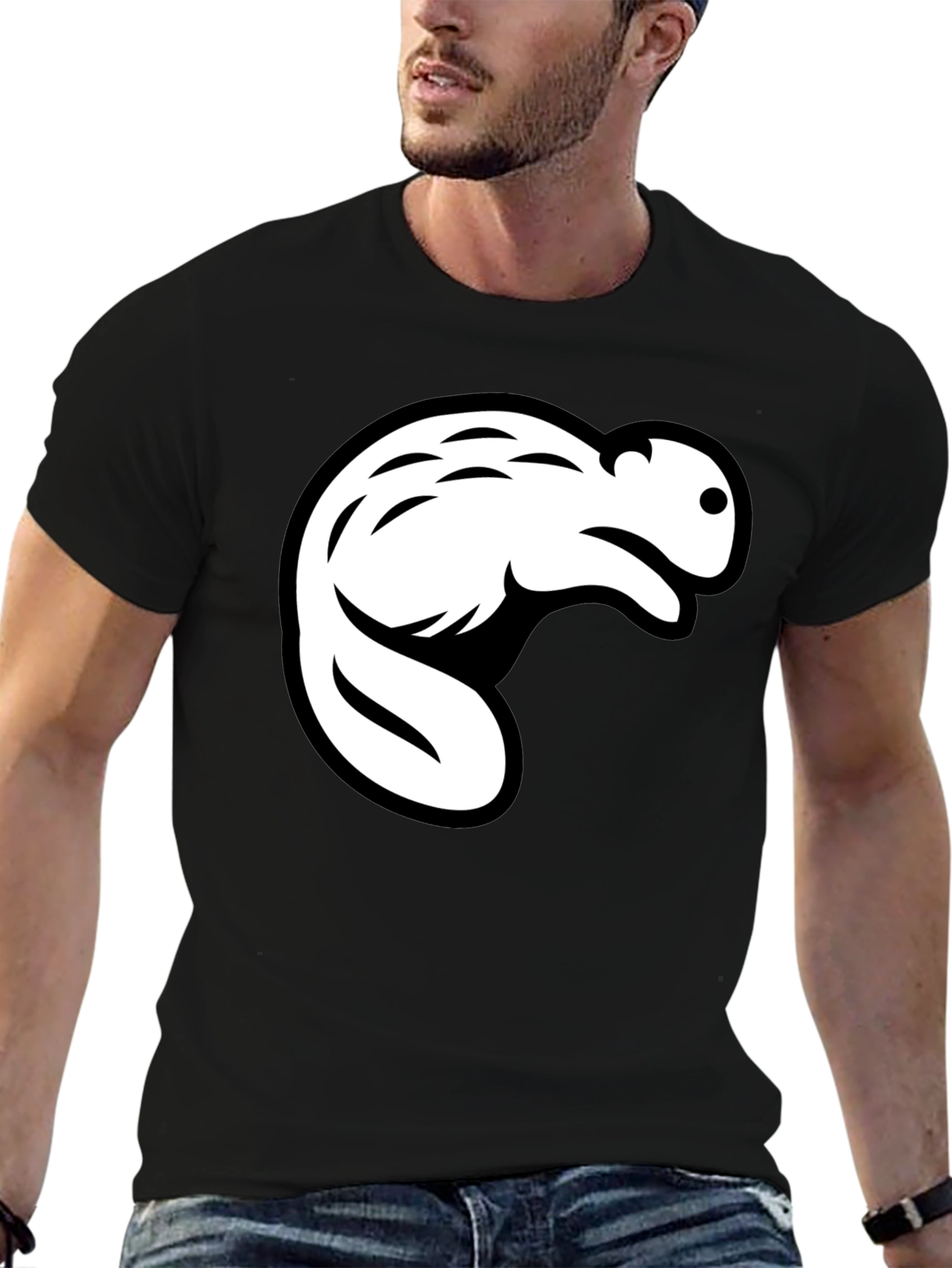 Black Beaver Graphic Black T-Shirt - Casual Style view 6
