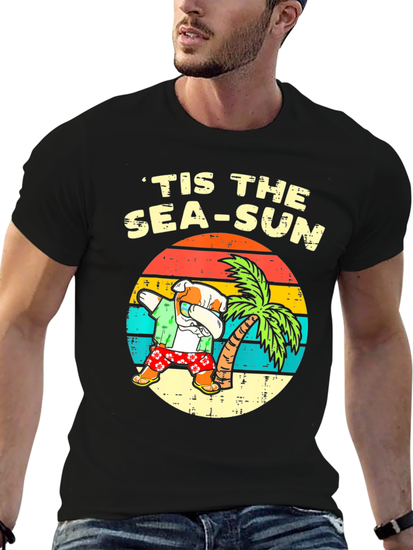 Black 'Tis the Sea-Sun' Graphic T-Shirt view 6