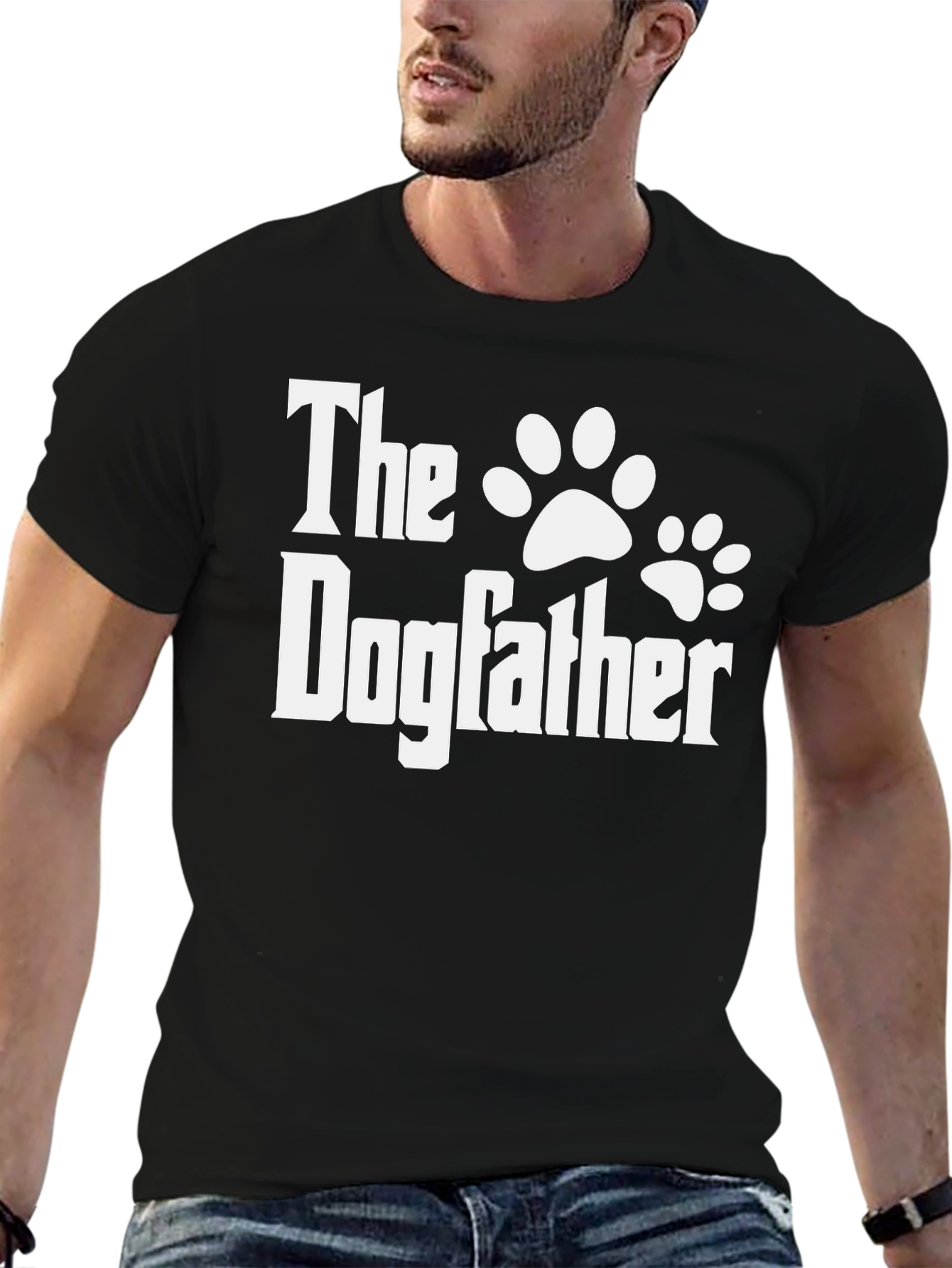 Black The Dogfather T-Shirt - Funny Dog Lover Tee view 6