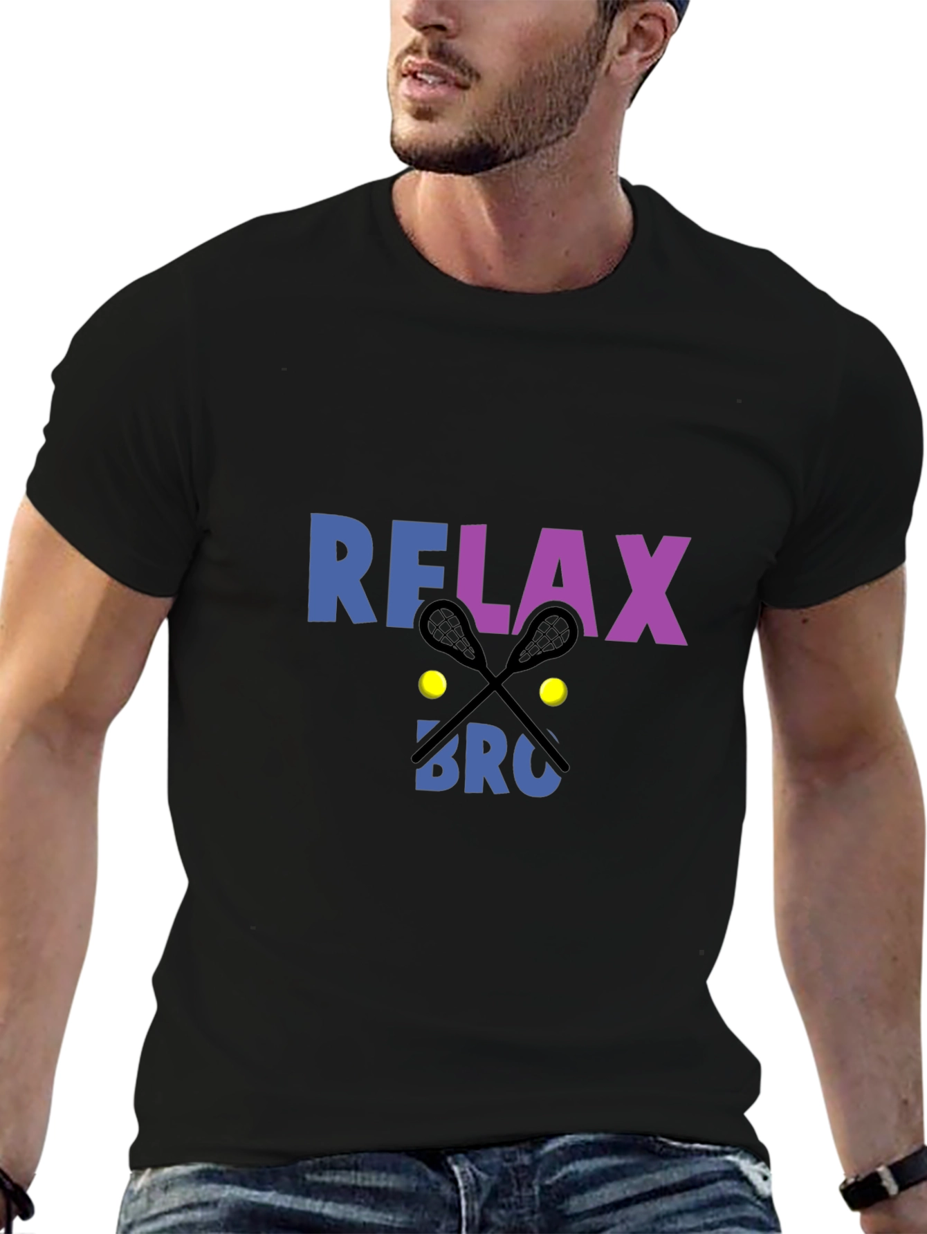 Black Relax Bro Lacrosse Graphic Tee view 6