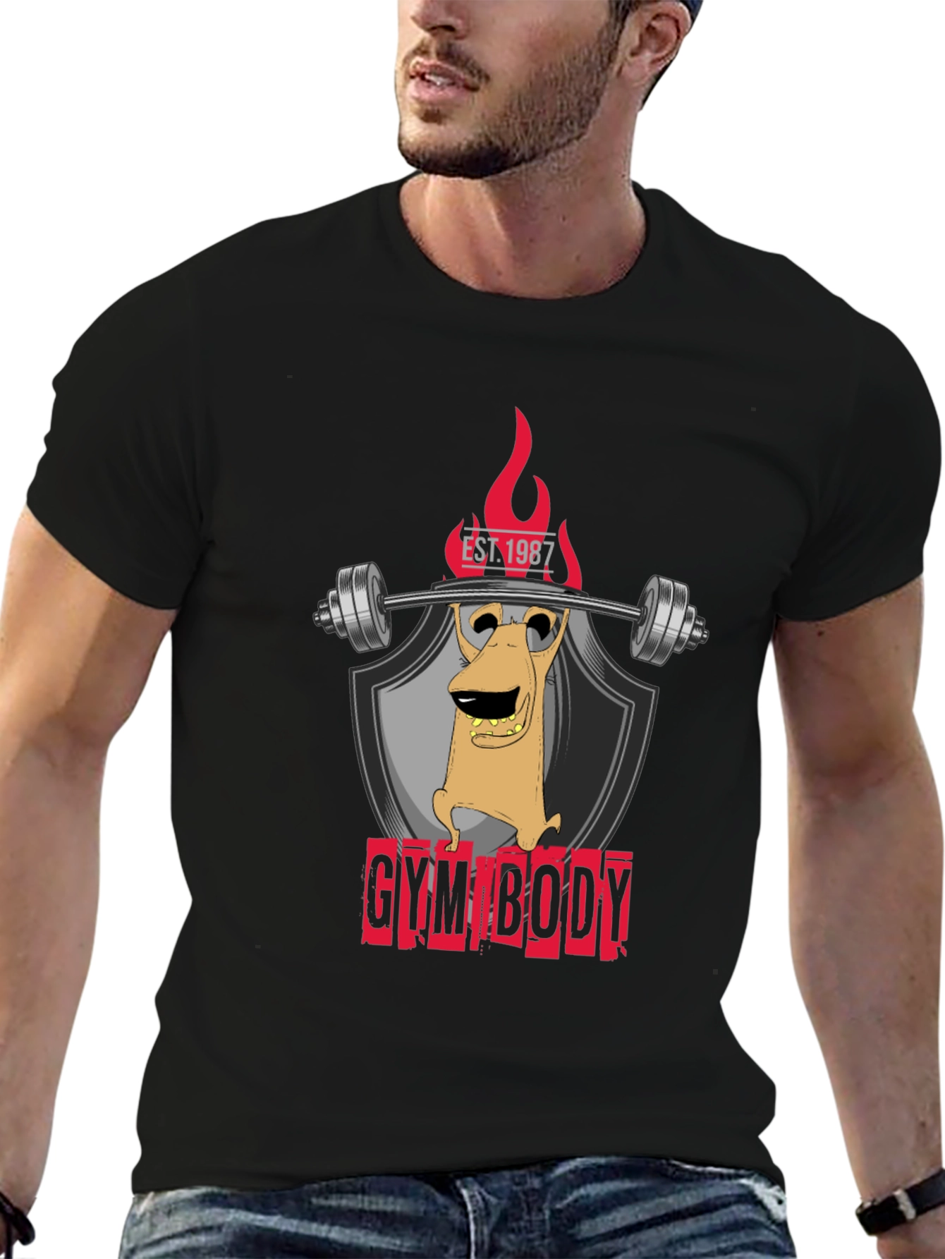 Black Gym Body Graphic Tee view 6