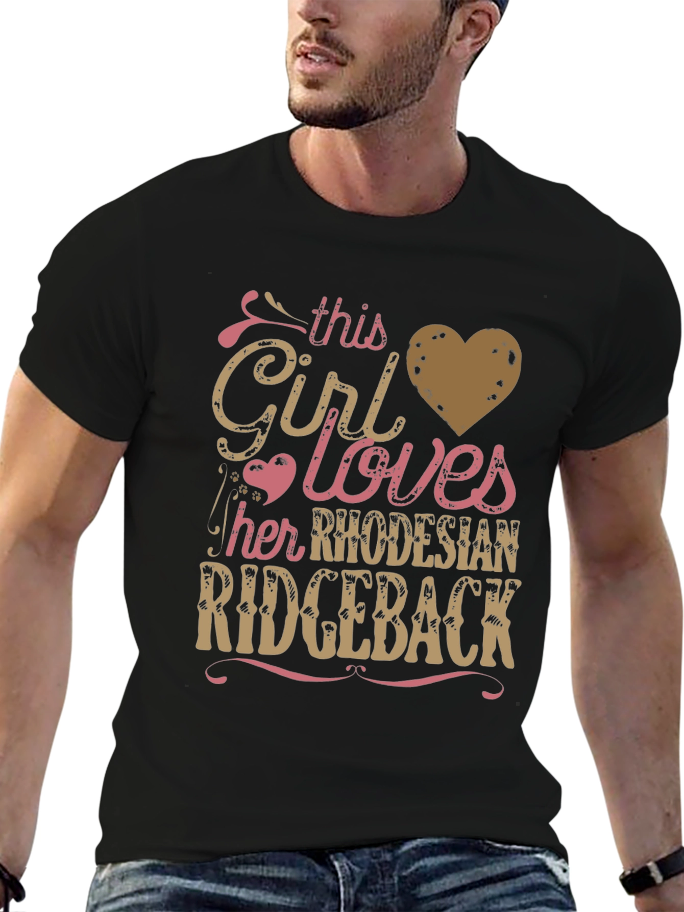 Black Rhodesian Ridgeback Lover T-Shirt - Girl's Best Friend Tee view 6