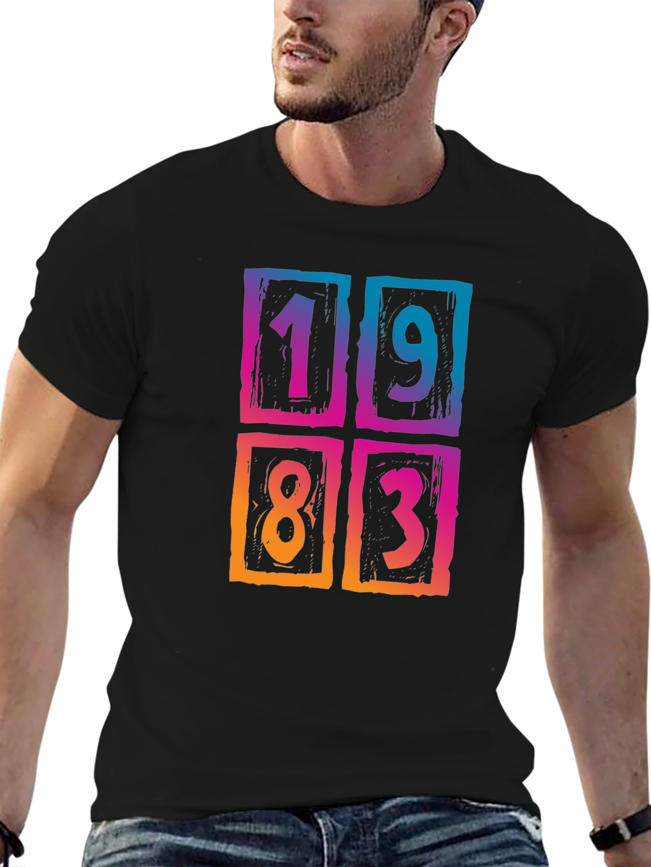 Black Vintage 1983 Graphic T-Shirt - Retro Style view 6