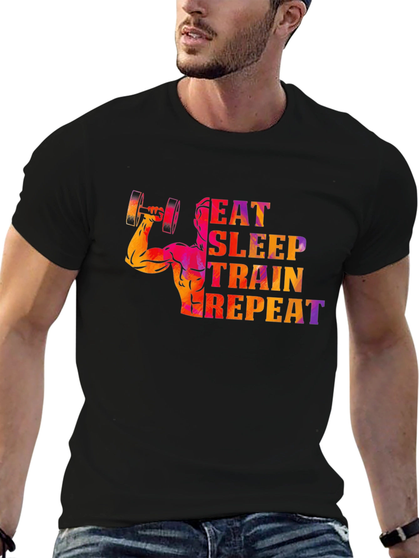 Eat Sleep Train Repeat Fitness T-Shirt - 6